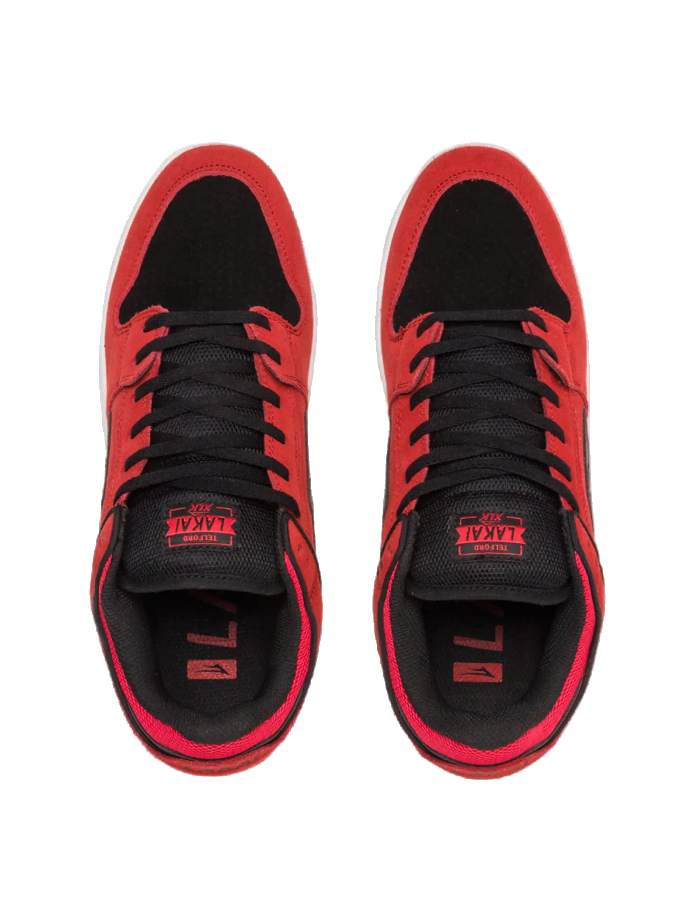 Zapatillas - Monopatín - Unisex - Suede, Baja, Telford - Rojo/Negro 3/3