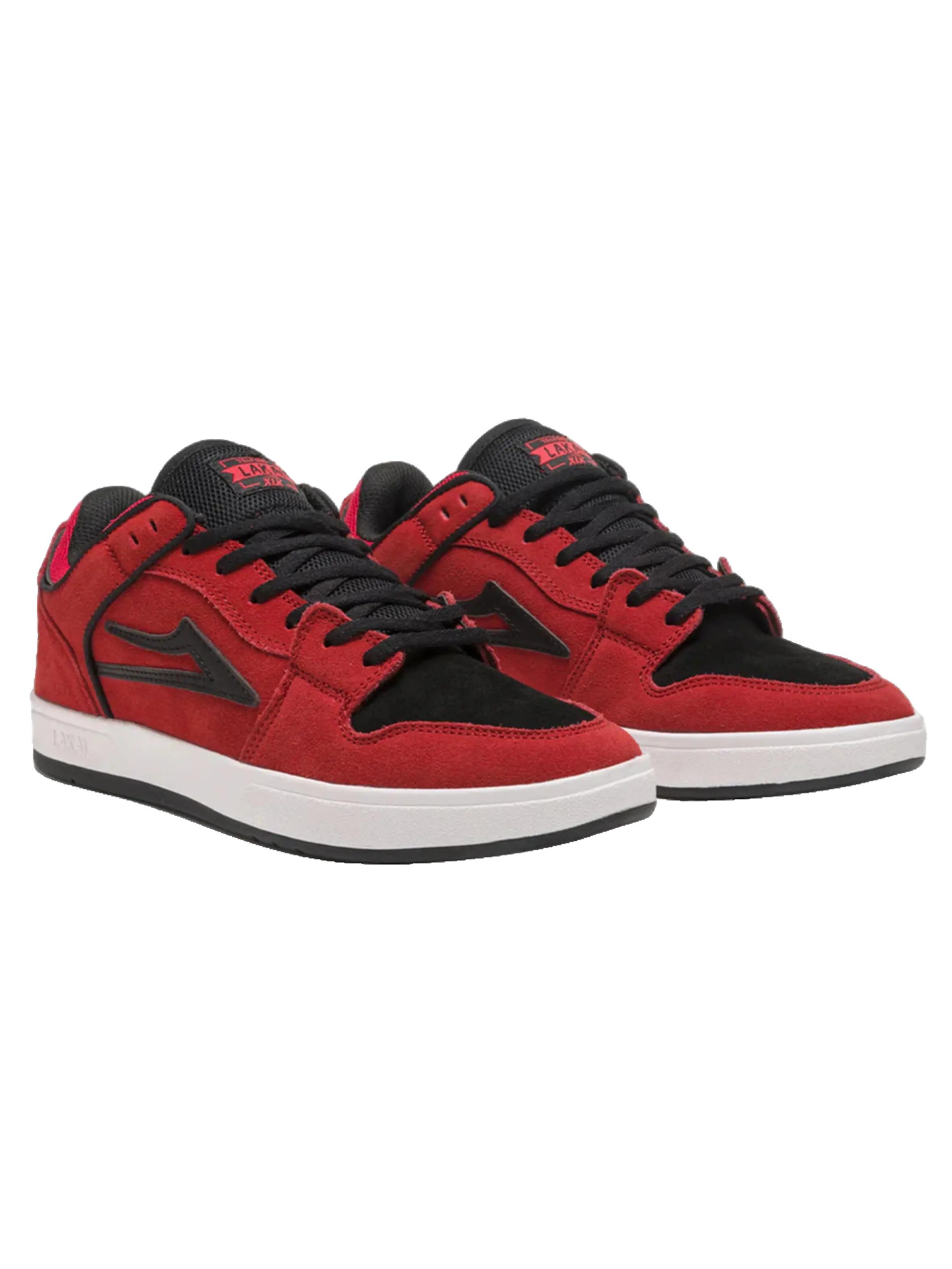 Zapatillas - Monopatín - Unisex - Suede, Baja, Telford - Rojo/Negro 2/3