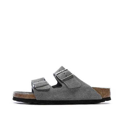 Birkenstock Arizona Wildleder Sandalen Grau Schmal Unisex
