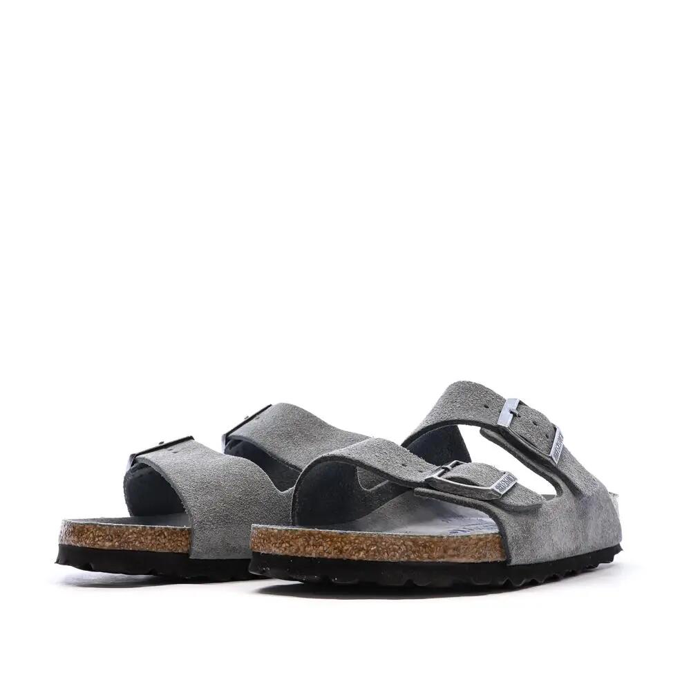 Sandalias Birkenstock Arizona de Ante Grises Estrechas 7/7
