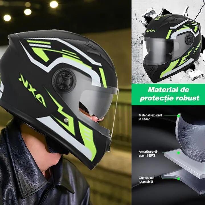 Casque de moto unisexe avec lunettes intégrées, protection UV, traitement 5/6