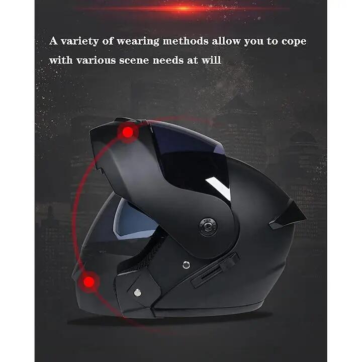 Casque de moto modulaire Bluetooth, modulable, à double visière, unisexe 4/5