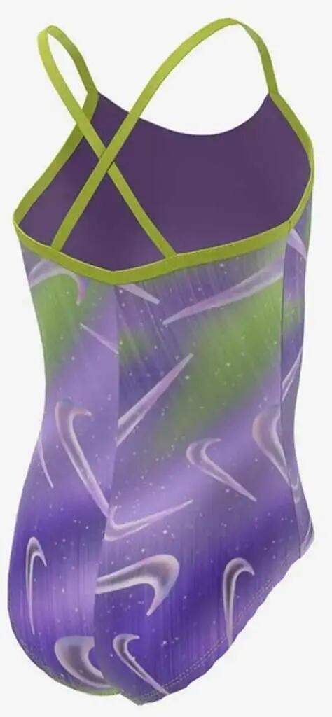 Maillot - Natation - Fille - Dos croisé - Violet/Vert clair 2/4
