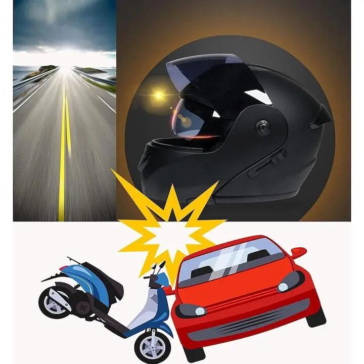Casque de moto modulaire Bluetooth, modulable, à double visière, unisexe 3/5