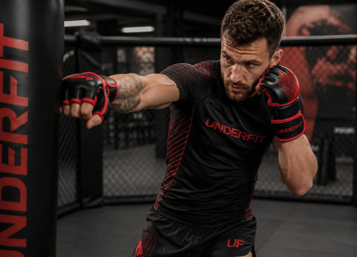 Rękawice MMA grapplingowe UNDERFIT Core czerwone L/XL 6/6