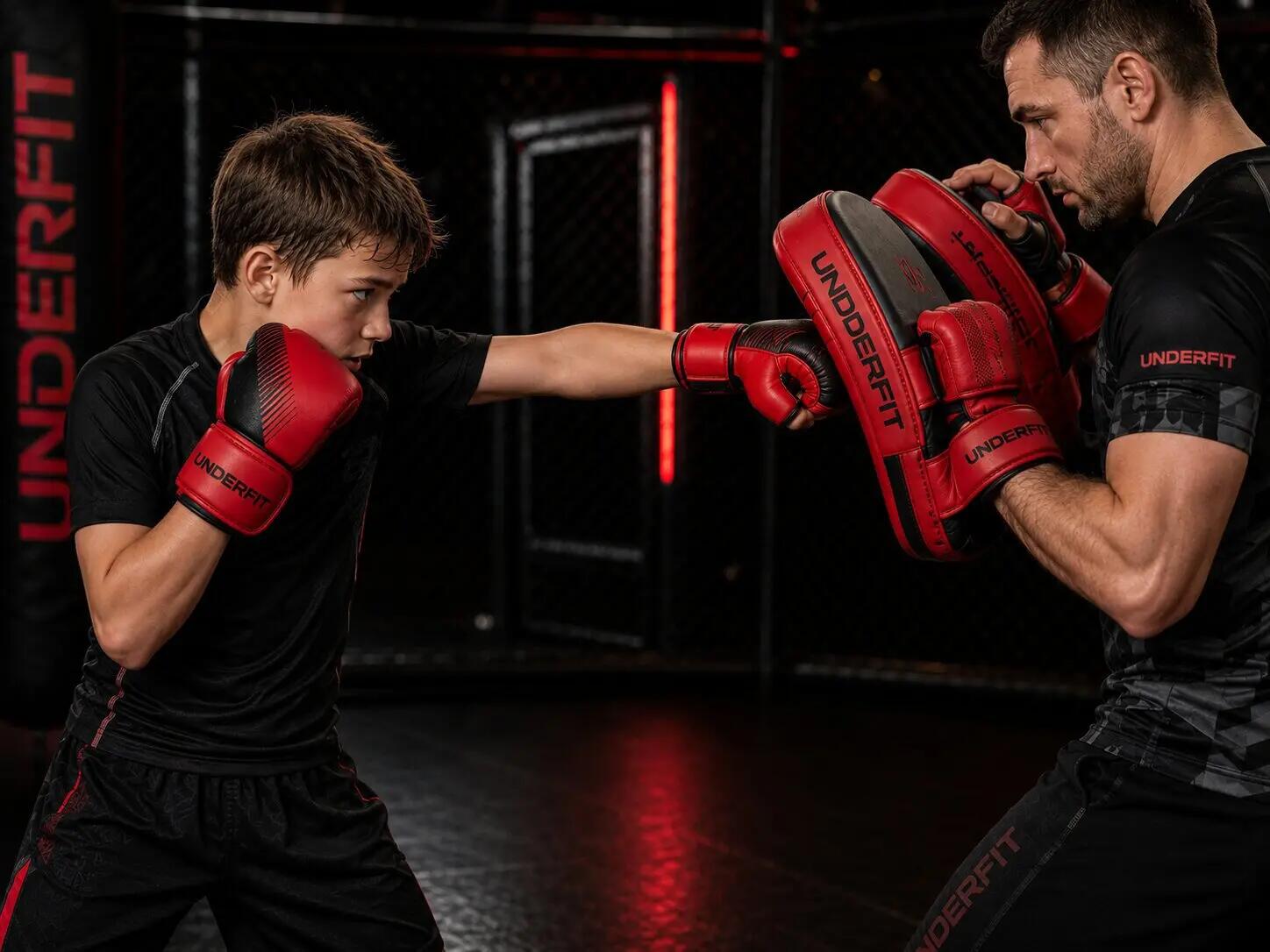 Rękawice MMA grapplingowe UNDERFIT Core czerwone L/XL 5/6