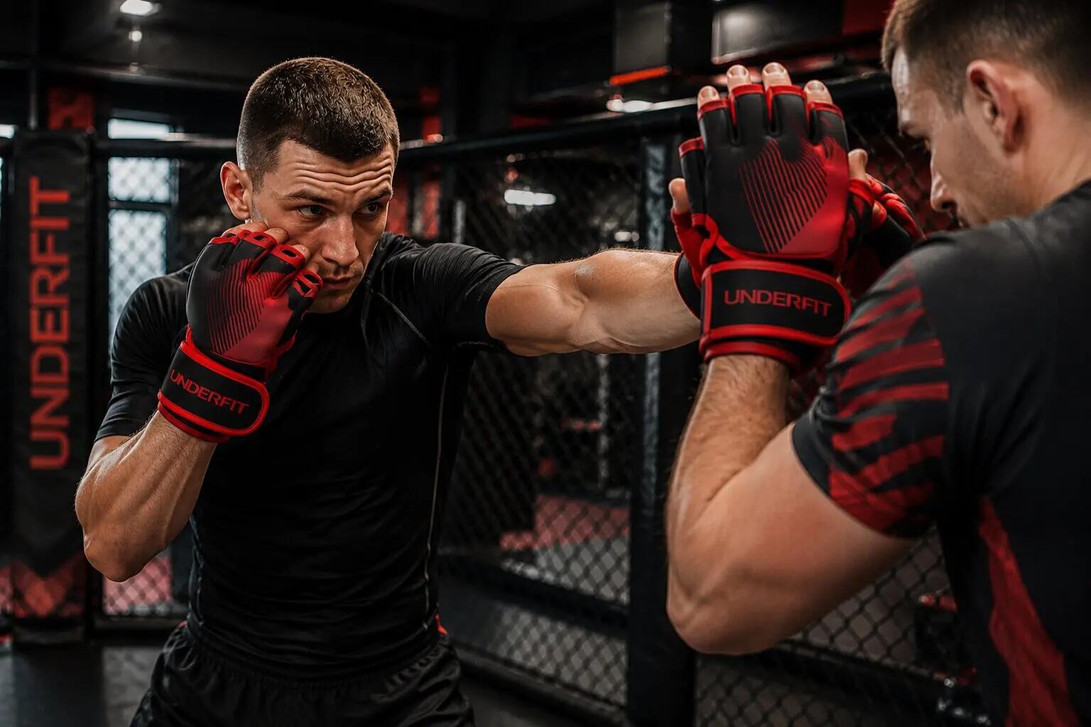 Rękawice MMA grapplingowe UNDERFIT Core czerwone L/XL 4/6