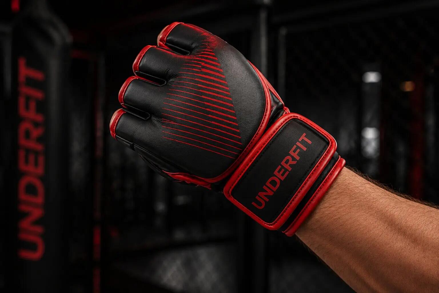 Rękawice MMA grapplingowe UNDERFIT Core czerwone L/XL 3/6