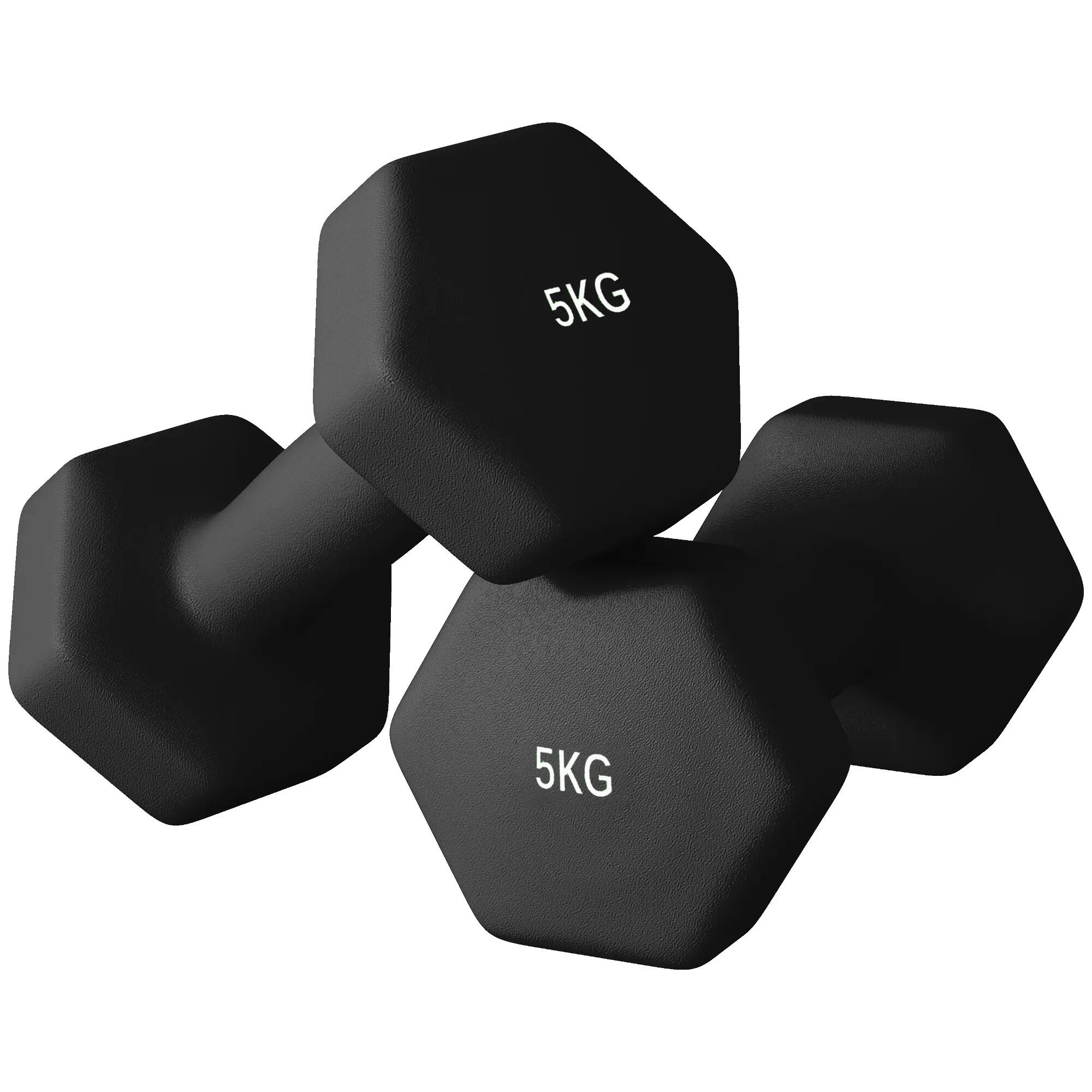 Lot de 2 haltères hexagonales avec poignée antidérapante pour l'entraînement à l 2/9