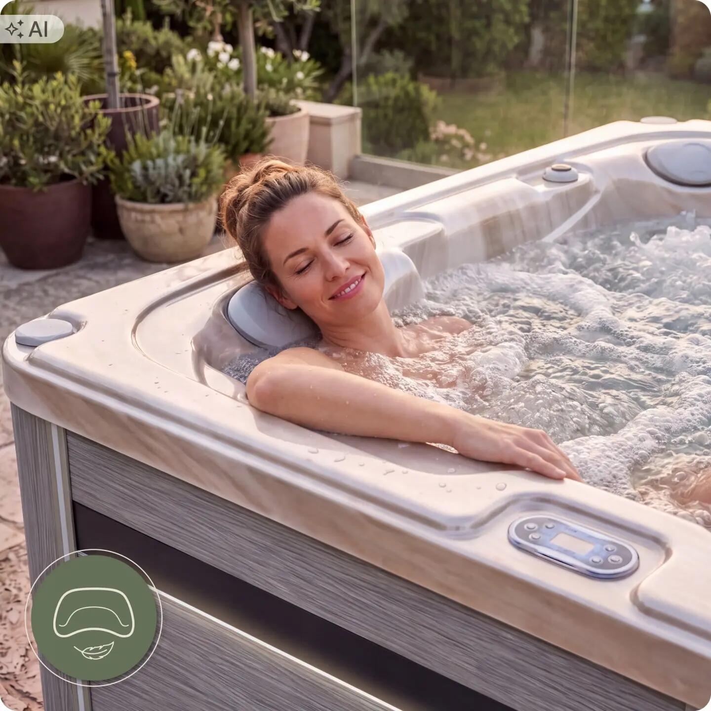 Wanna SPA ogrodowa 5-osobowa z hydromasażem MOSSA 215x215cm z pokrywą 7/16