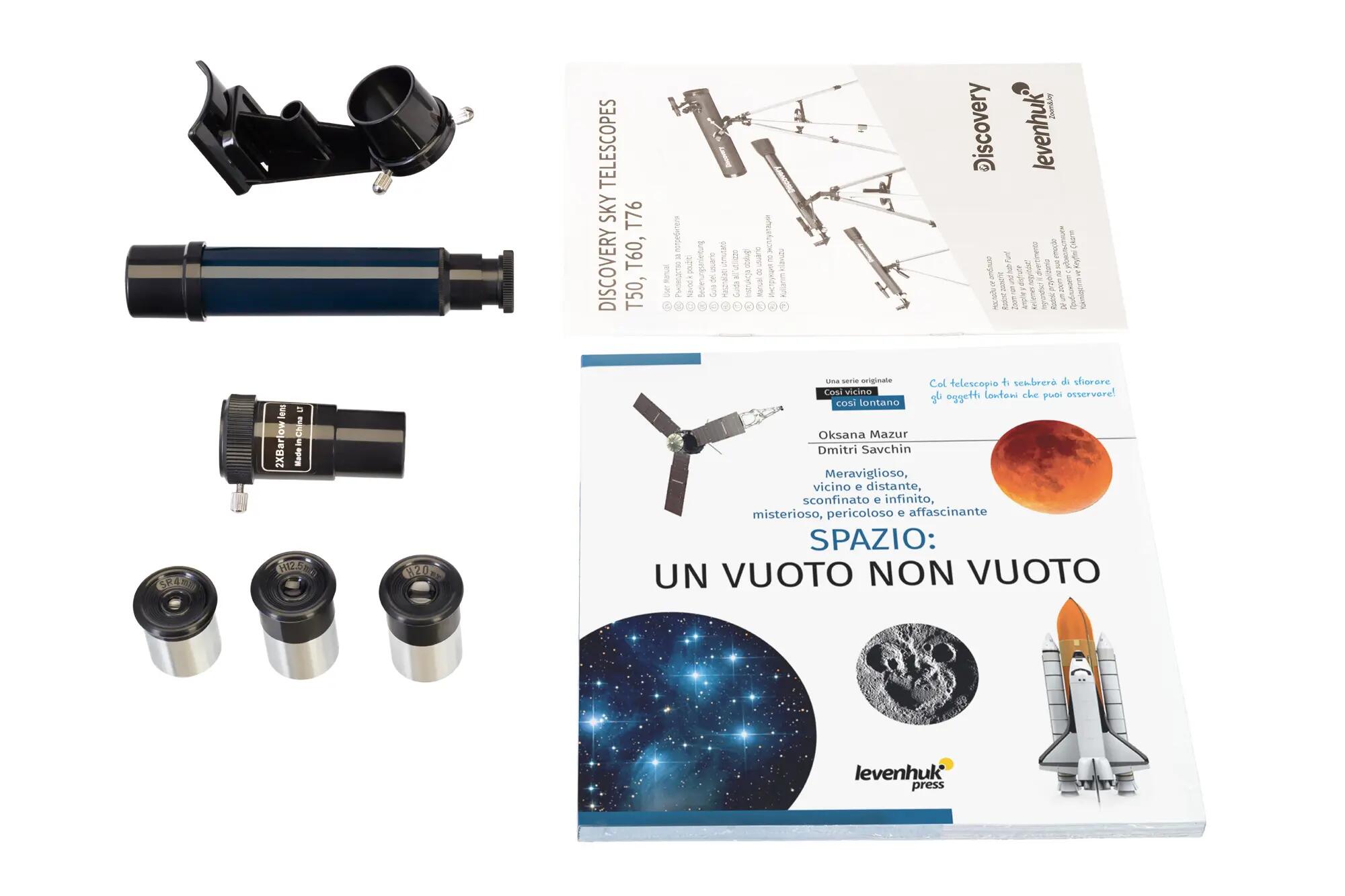 Telescopio Levenhuk Discovery Sky T76 con libro in italiano 3/14