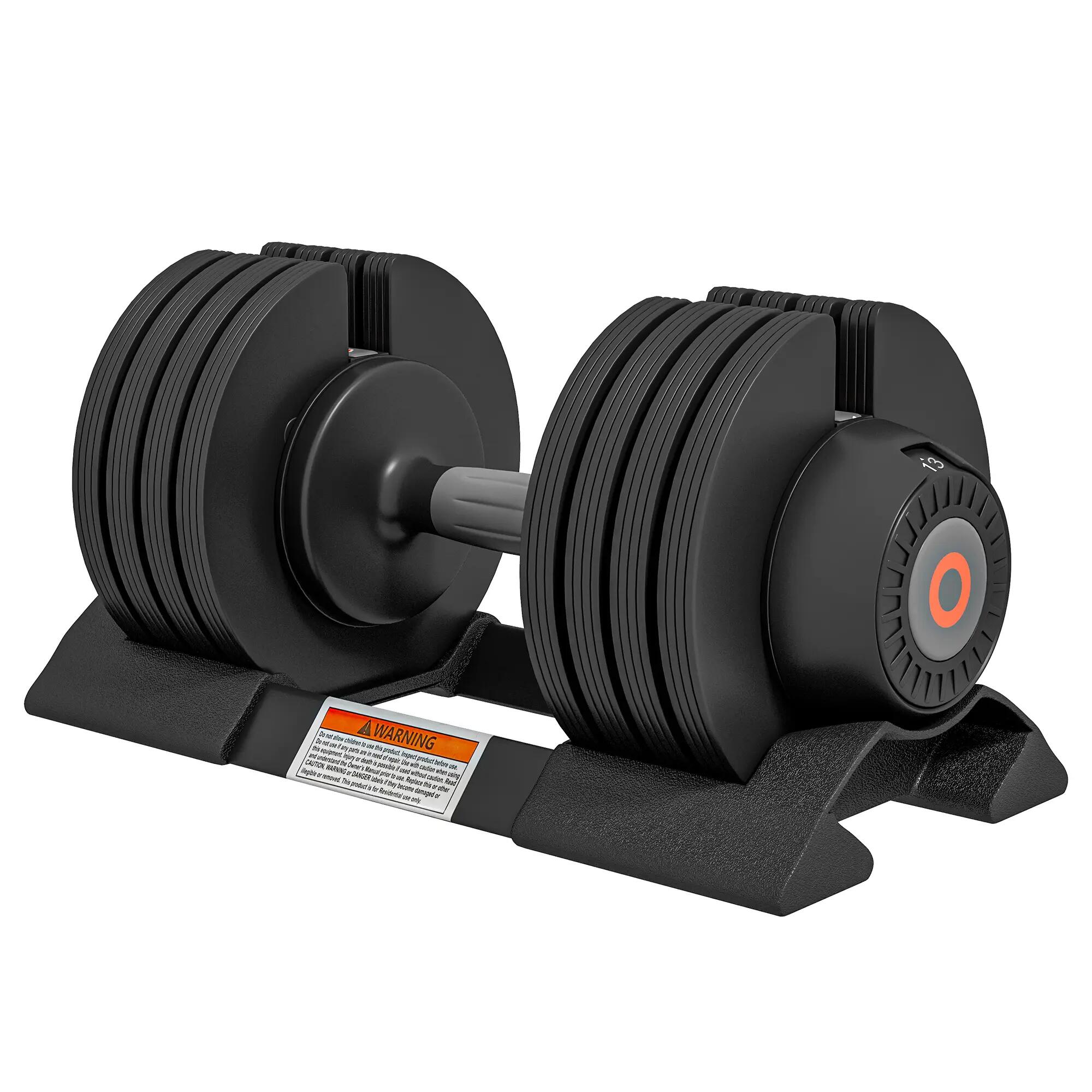 Kit de poids réglables 7/13/18/24 kg avec support pour haltères et poignée antid 2/9