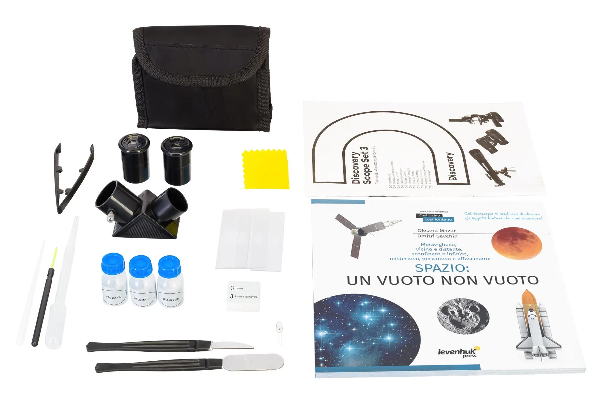 Set Levenhuk Discovery Scope 3 con libro in italiano 4/15