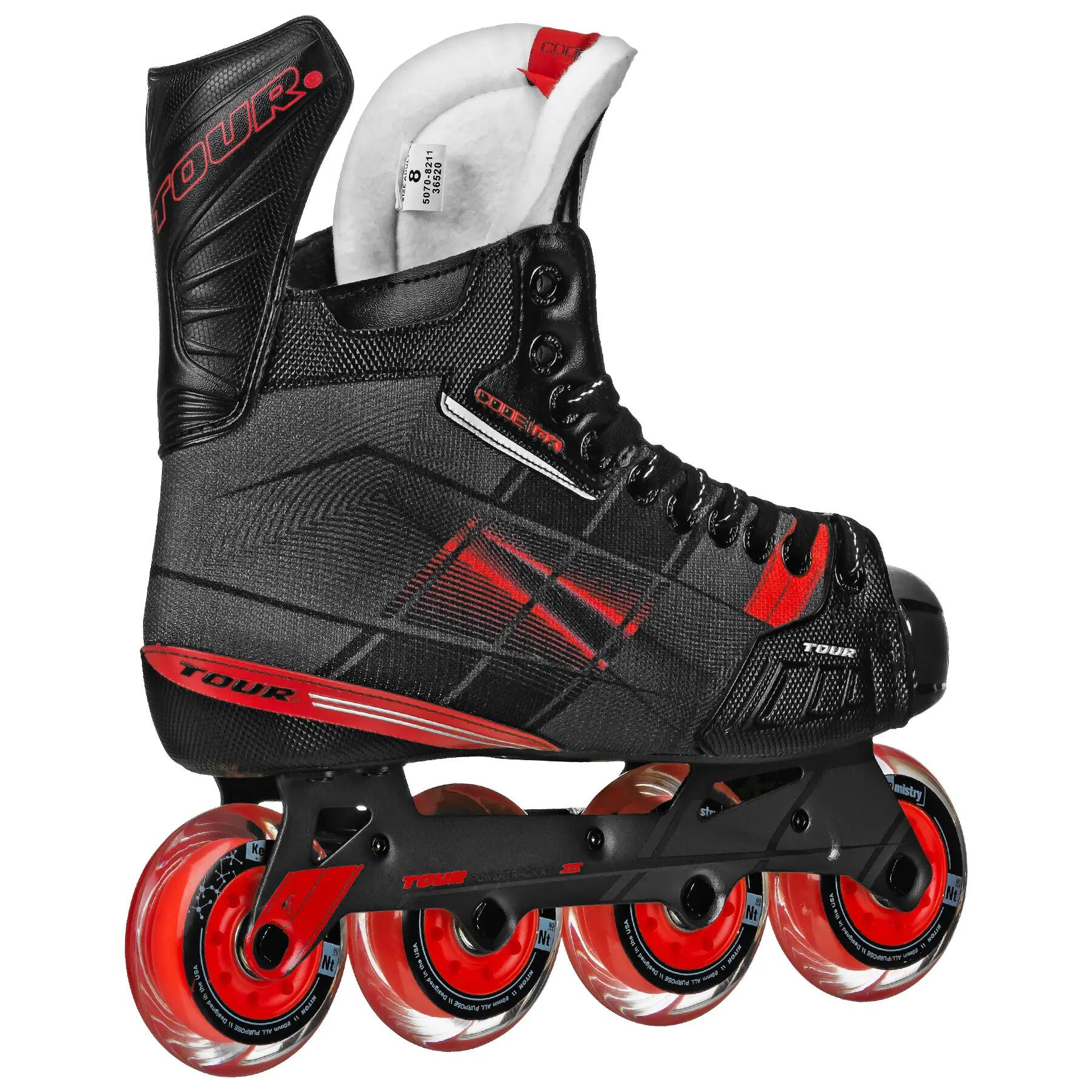 TOUR Code GX Junior rolschaatsen voor hockey, zwart/rood, Junior 5/5