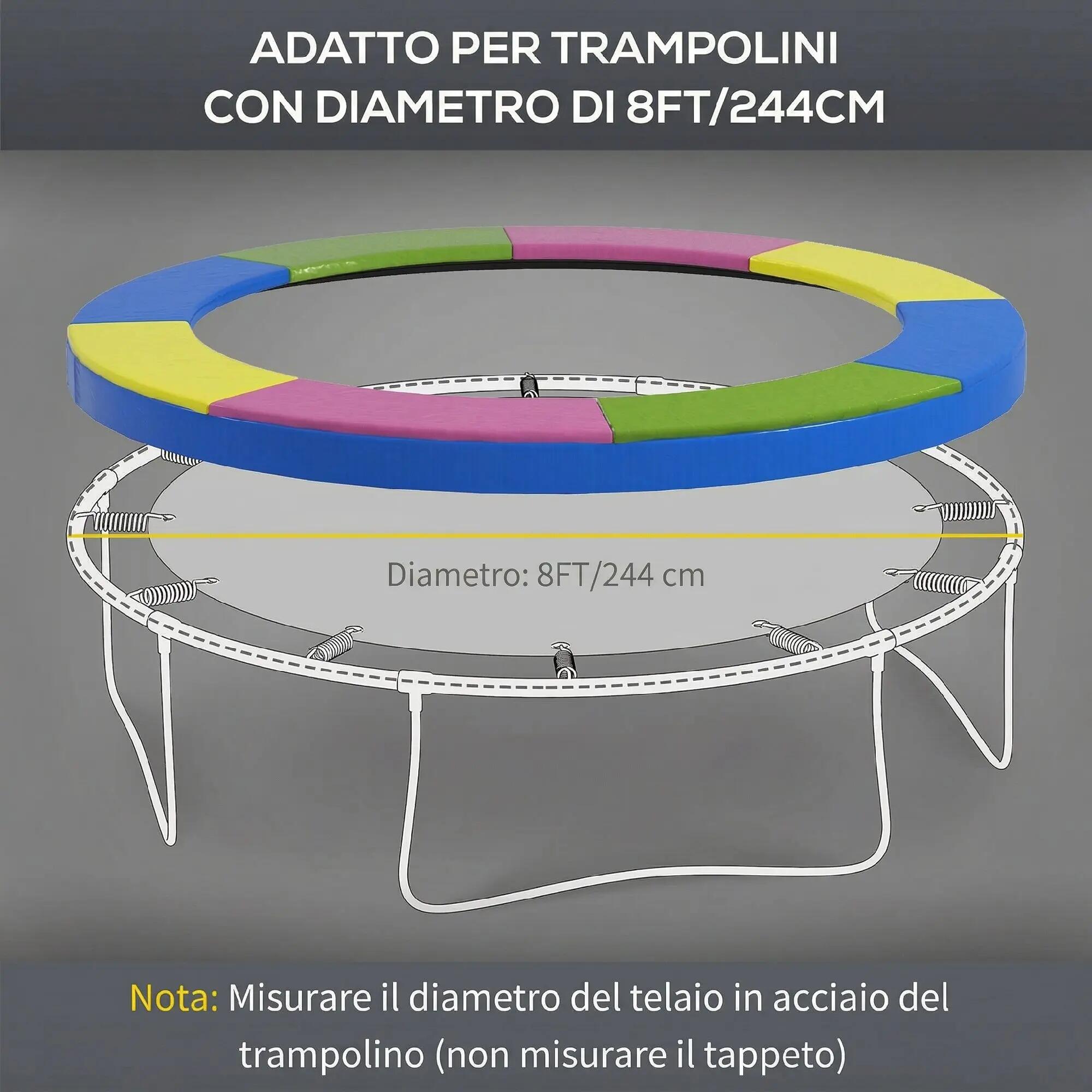 Housse de trampoline Ø244 x 30 cm, pliable et portable, en plastique, PE et mous 6/9