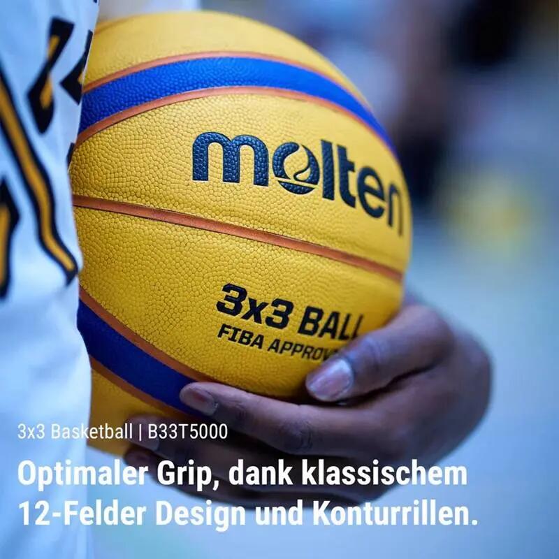 Pachet 14 mingi baschet 3x3 Molten B33T5000 FIBA Approved + cărucior mobil 5/9
