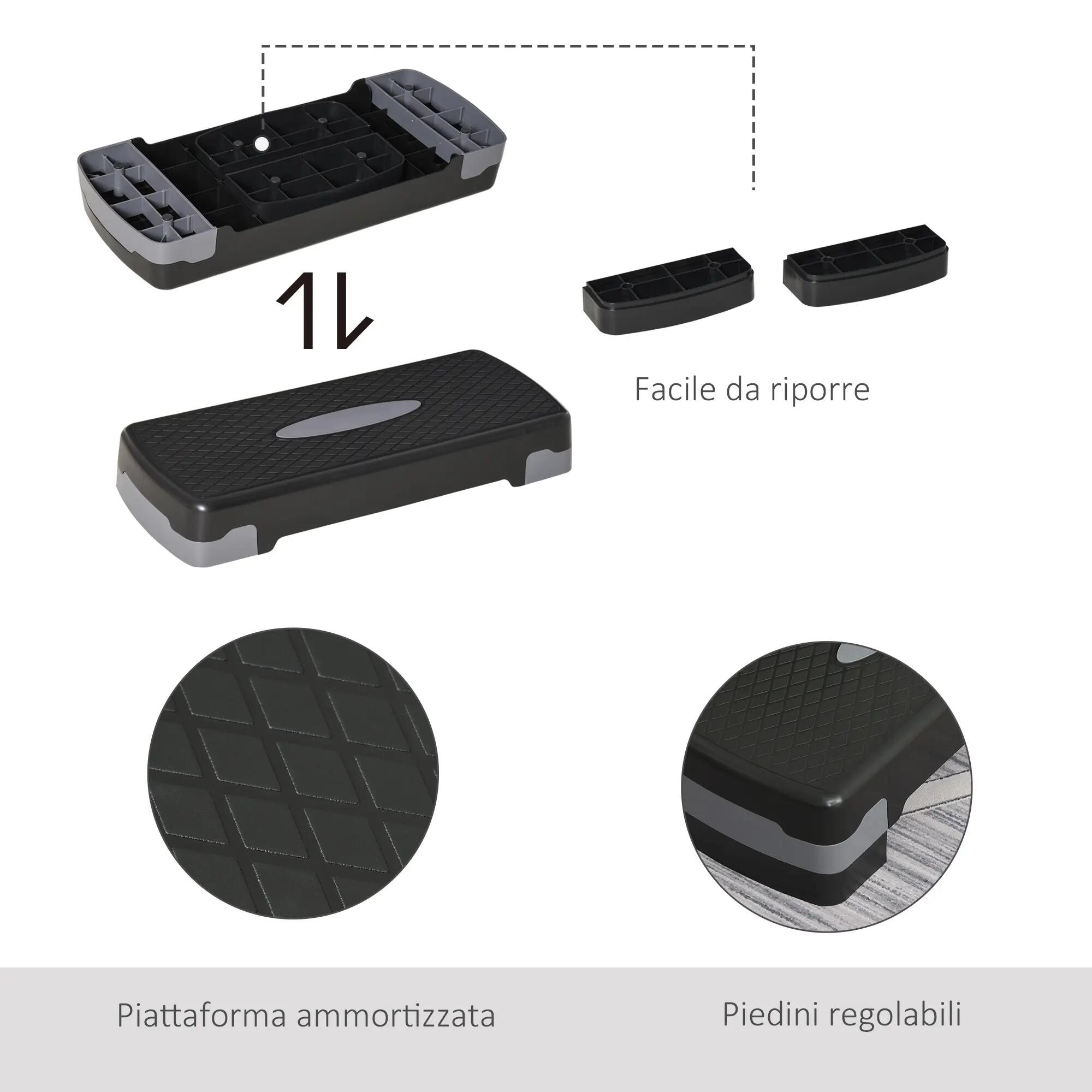Stepper de fitness à domicile, hauteur réglable de 10 à 15 cm, avec revêtement a 6/9