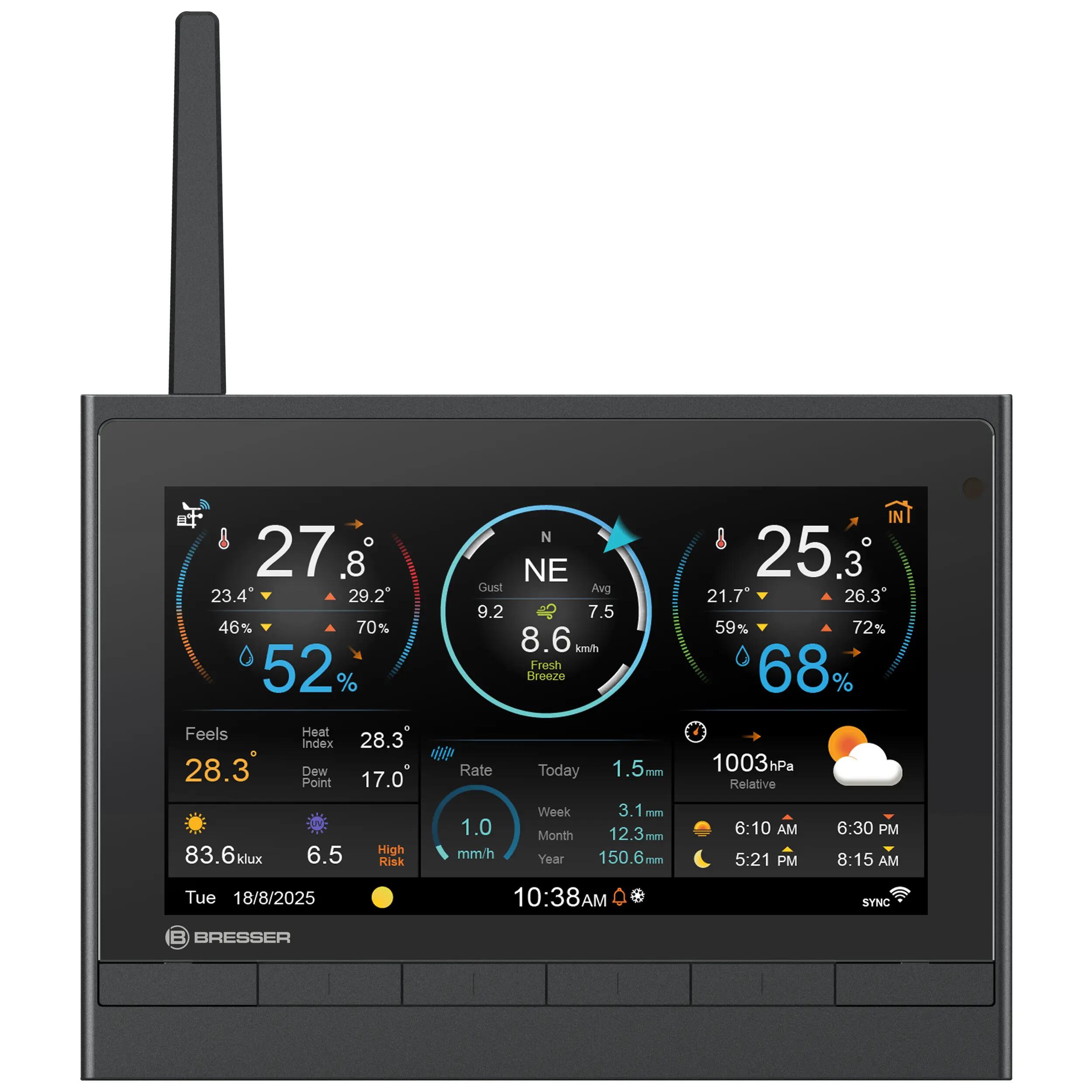 Station météo solaire  7-en-1 HD WiFi 4/6