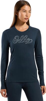 Odlo merino 200 "80 jaar" blauwe basislayer voor dames
