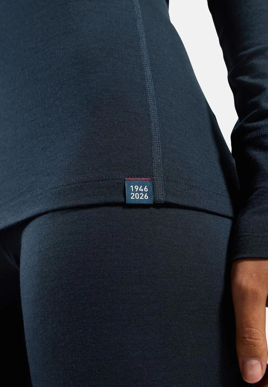 Odlo Merino 200 "80 jaar" blauwe basislayer voor dames 6/7