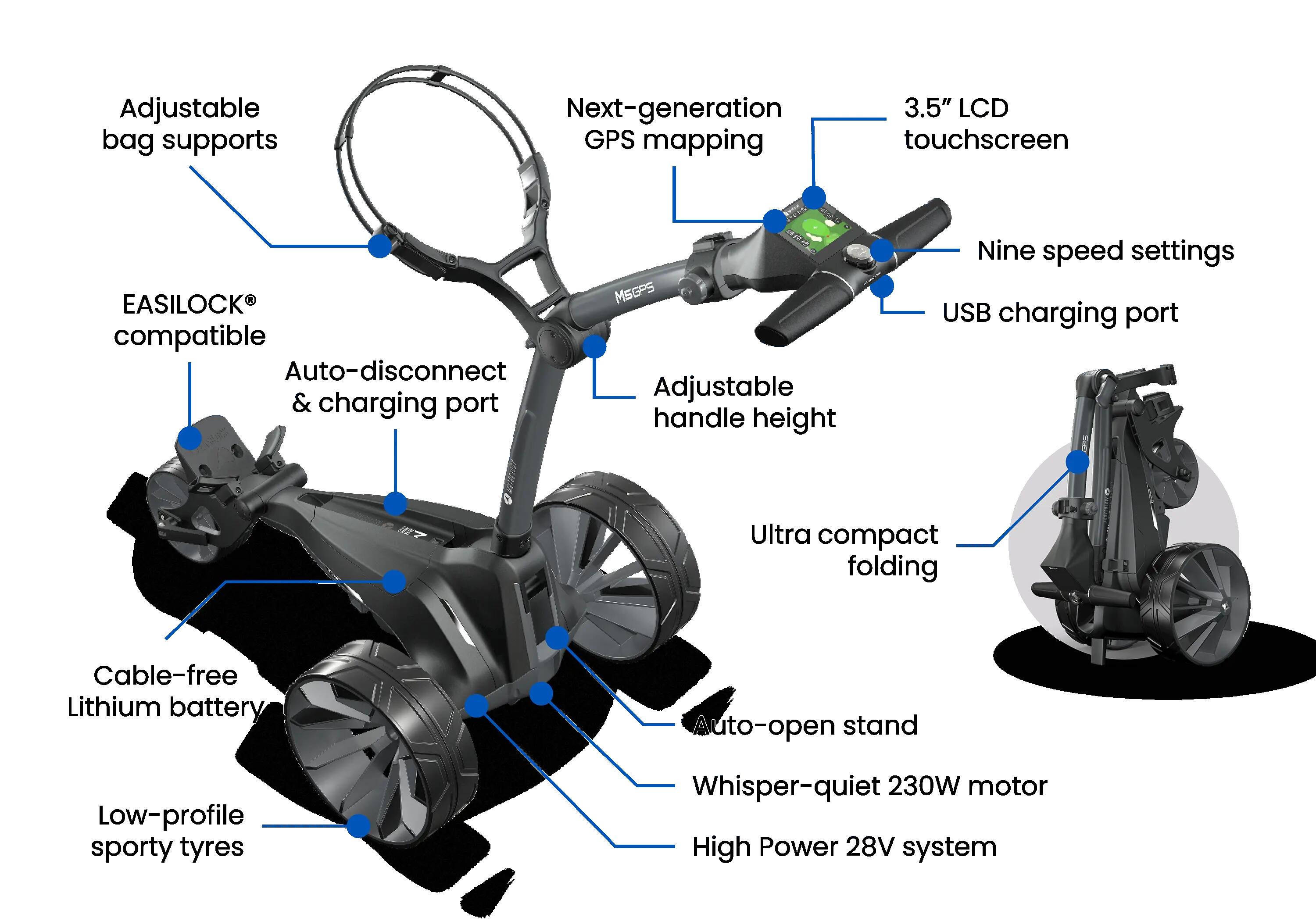 Motocaddy M5 GPS (Nuovo 2026) Carrello da Golf Elettrico al Litio Standard 4/10