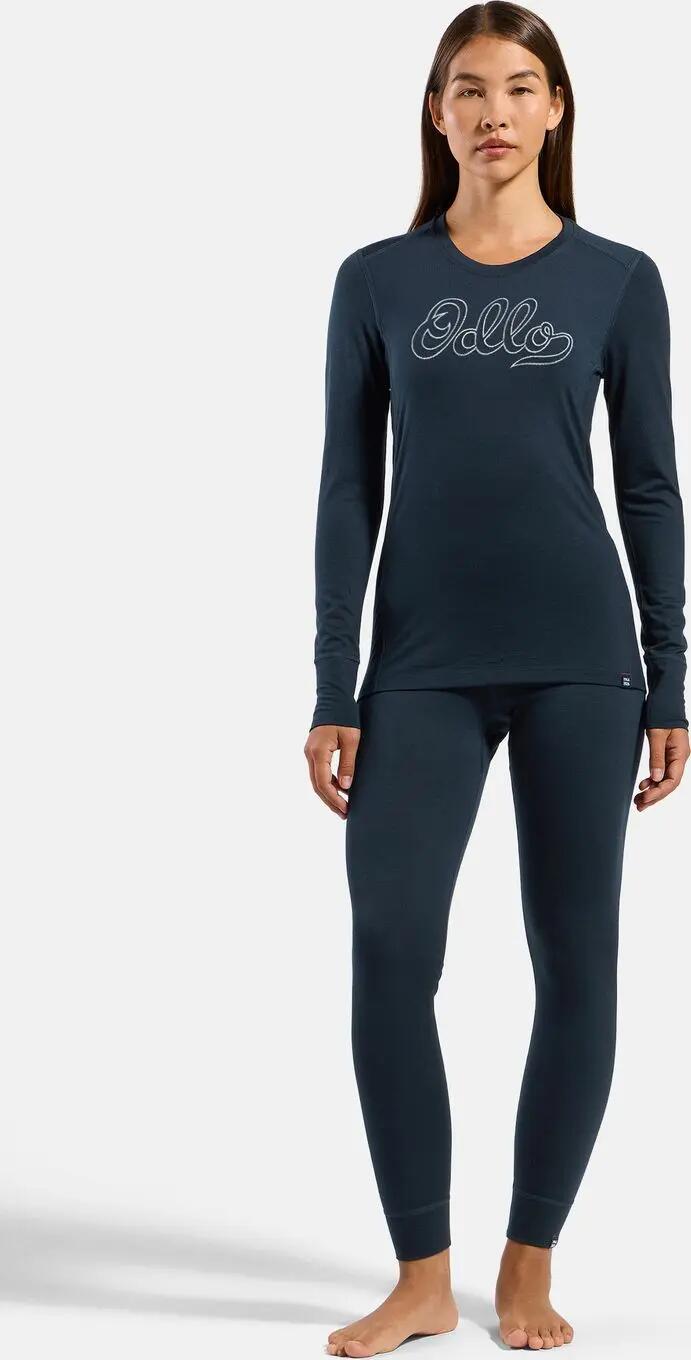 Odlo Merino 200 "80 jaar" blauwe basislayer voor dames 3/7