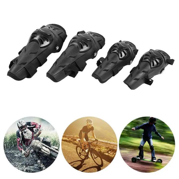 Ensemble de 4 protections pour genoux et coudes, pour sports de plein air, noir 5/6