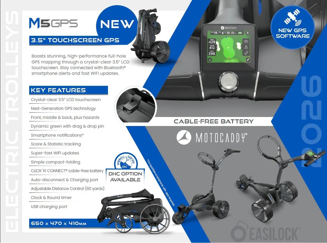 Motocaddy M5 GPS (Nuovo 2026) Carrello da Golf Elettrico al Litio Standard 10/10