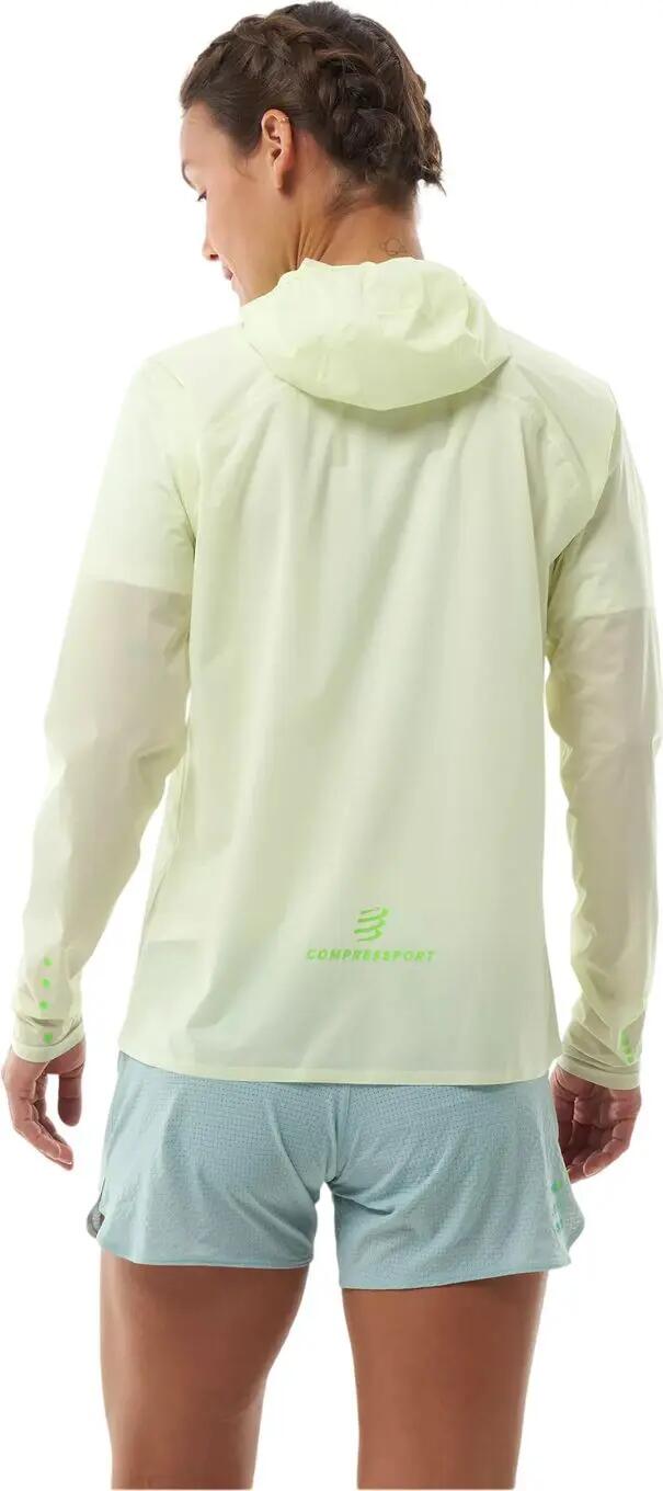 Giacca impermeabile Compressport Hurricane verde da donna 2/7