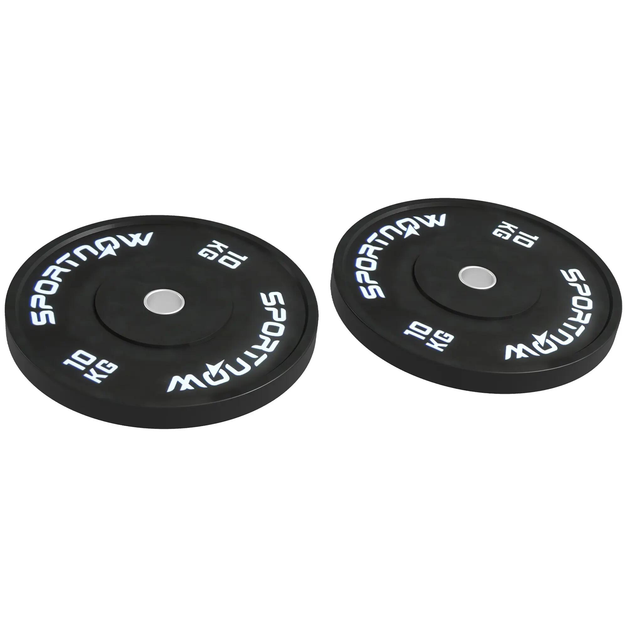 Lot de 2 disques de musculation de 10 kg pour haltères et barres, avec fixation 2/9