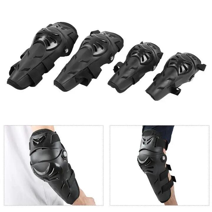 Ensemble de 4 protections pour genoux et coudes, pour sports de plein air, noir 3/6