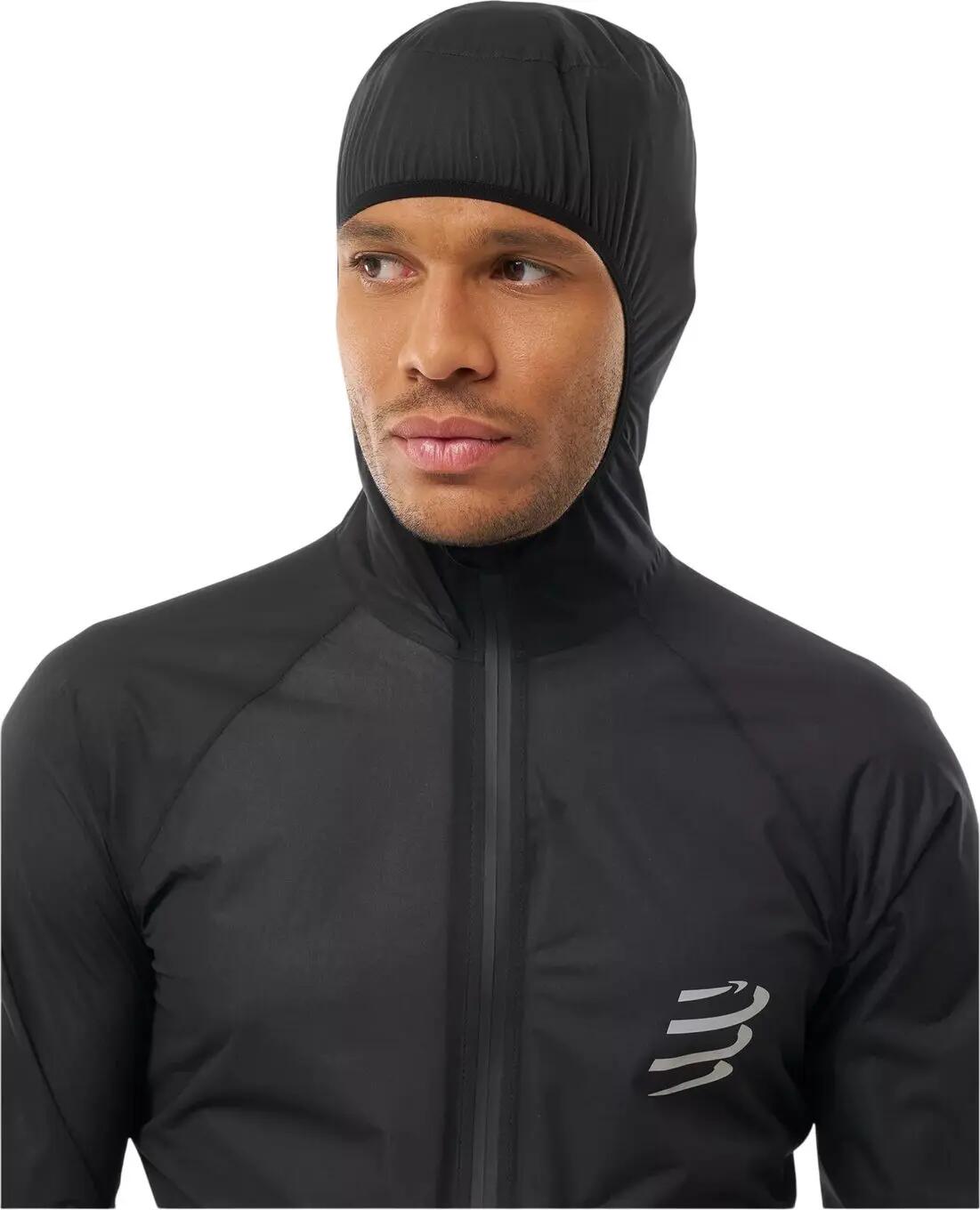 Chaqueta impermeable Compressport Hurricane negra para hombre 4/7