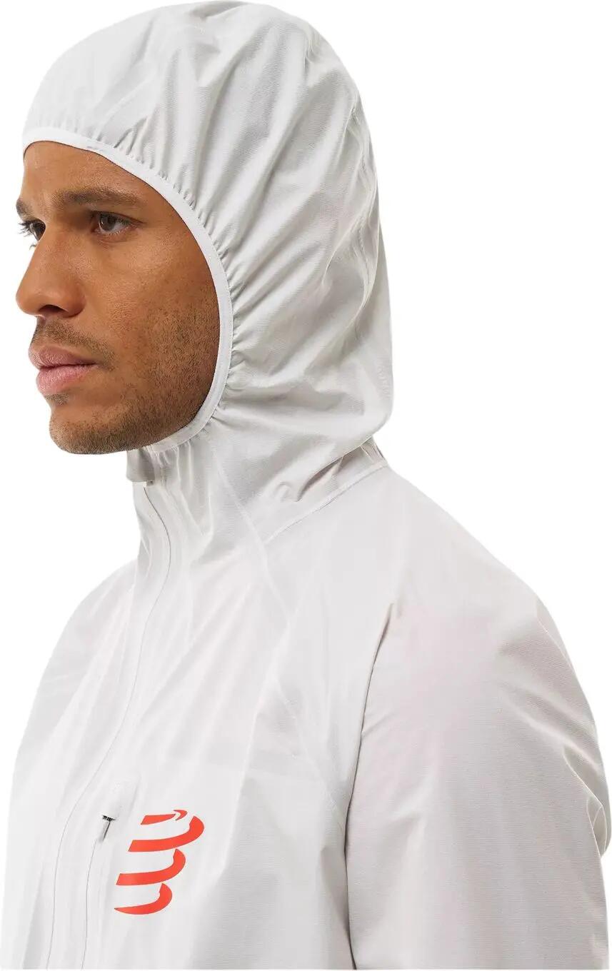 Giacca impermeabile Compressport Thunderstorm bianca unisex 4/6