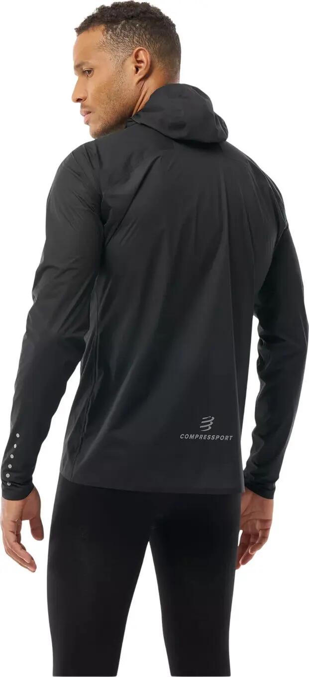 Chaqueta impermeable Compressport Hurricane negra para hombre 2/7