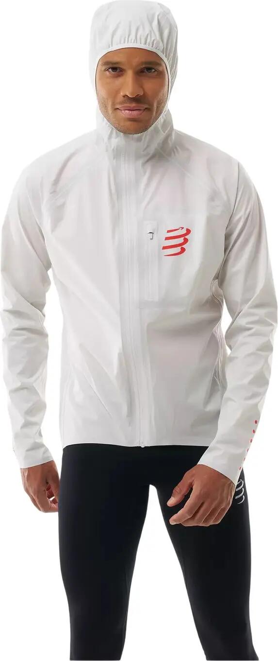 Giacca impermeabile Compressport Thunderstorm bianca unisex 2/6