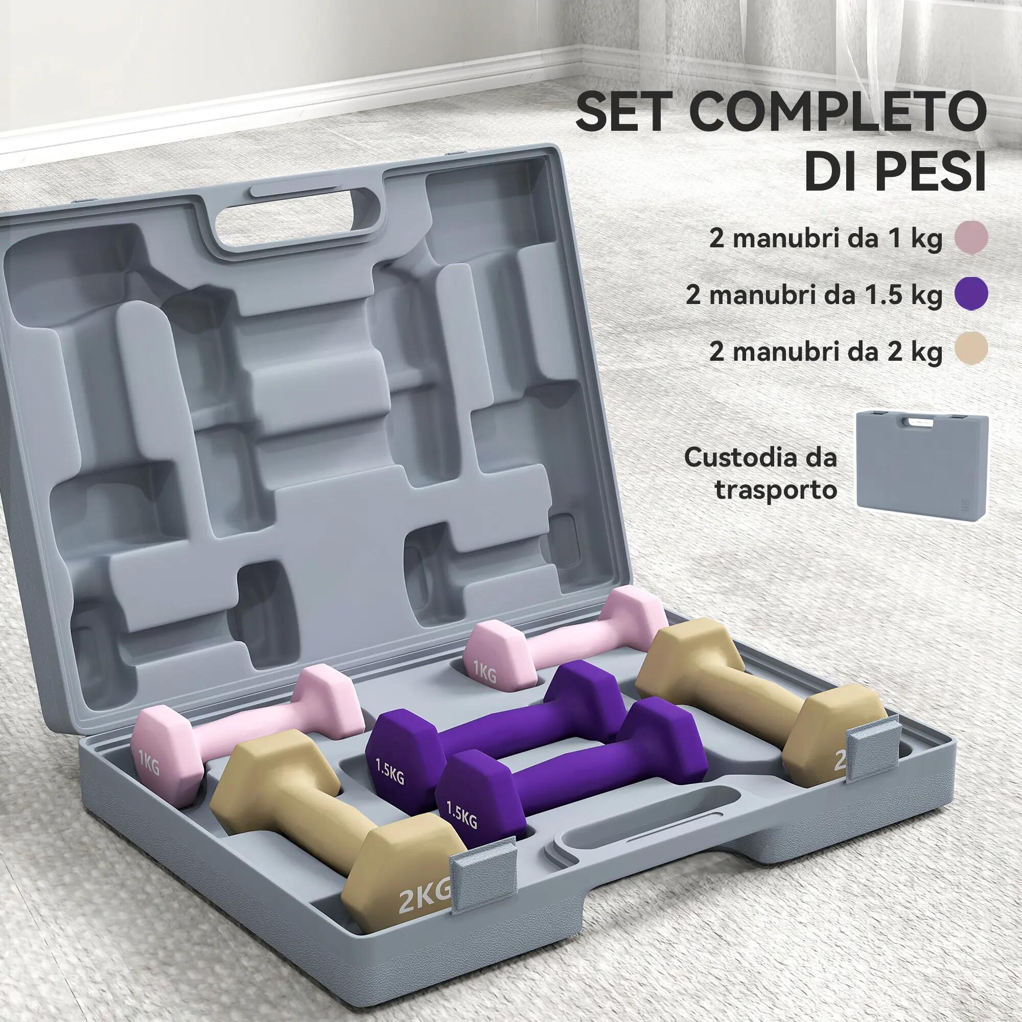 Haltères de musculation de 9 kg avec poignée antidérapante et étui de transport, 6/9