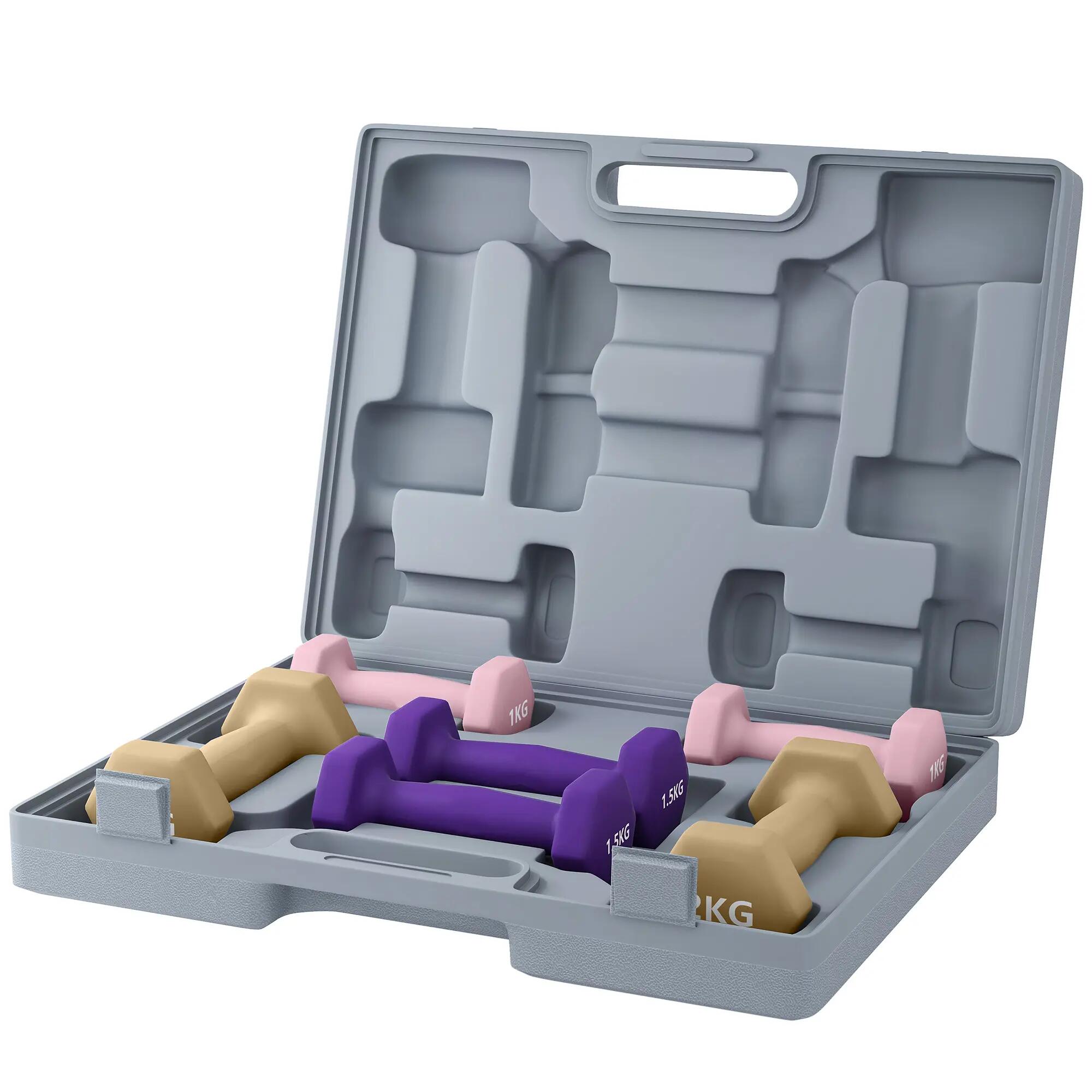 Haltères de musculation de 9 kg avec poignée antidérapante et étui de transport, 2/9