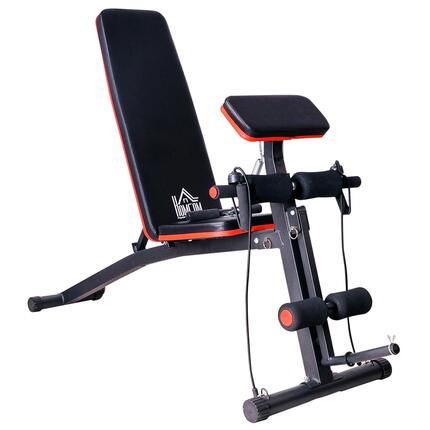 Banc de musculation pliable et multifonctionnel avec dossier inclinable à 7