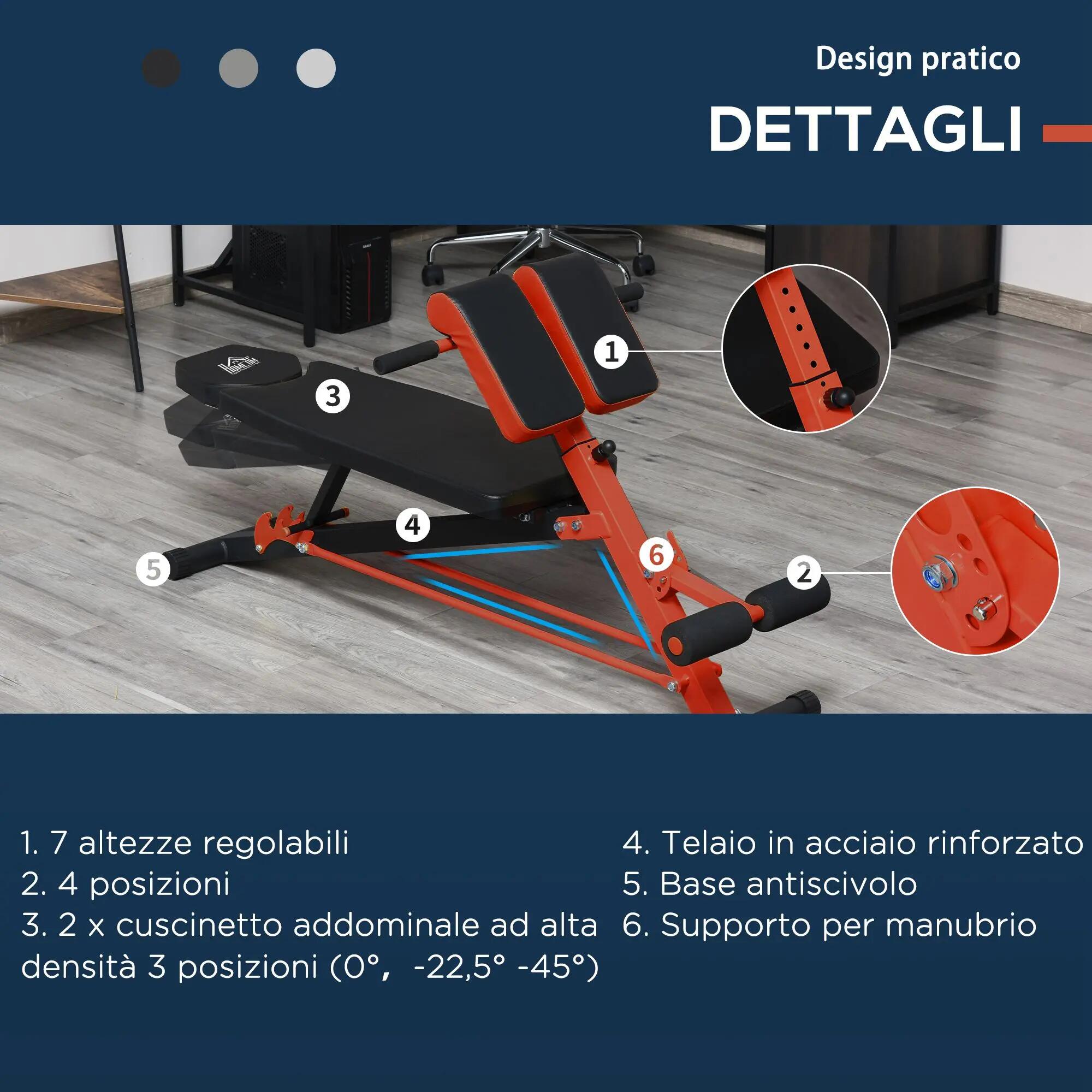 Banc de gym multifonctionnel réglable avec 2 positions inclinables et 4 réglages 9/9