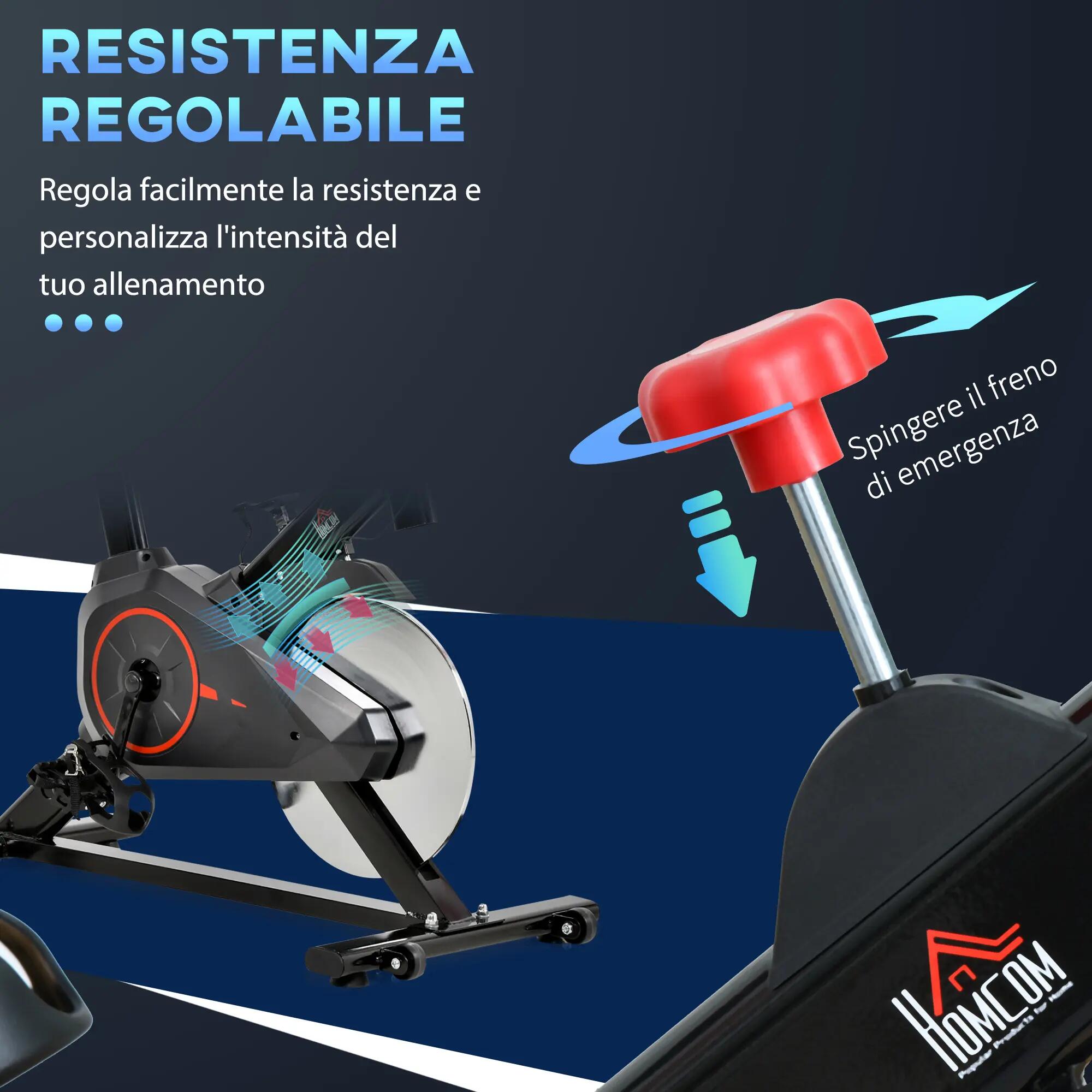 Vélo d'appartement professionnel avec résistance réglable, selle et guidon 9/9