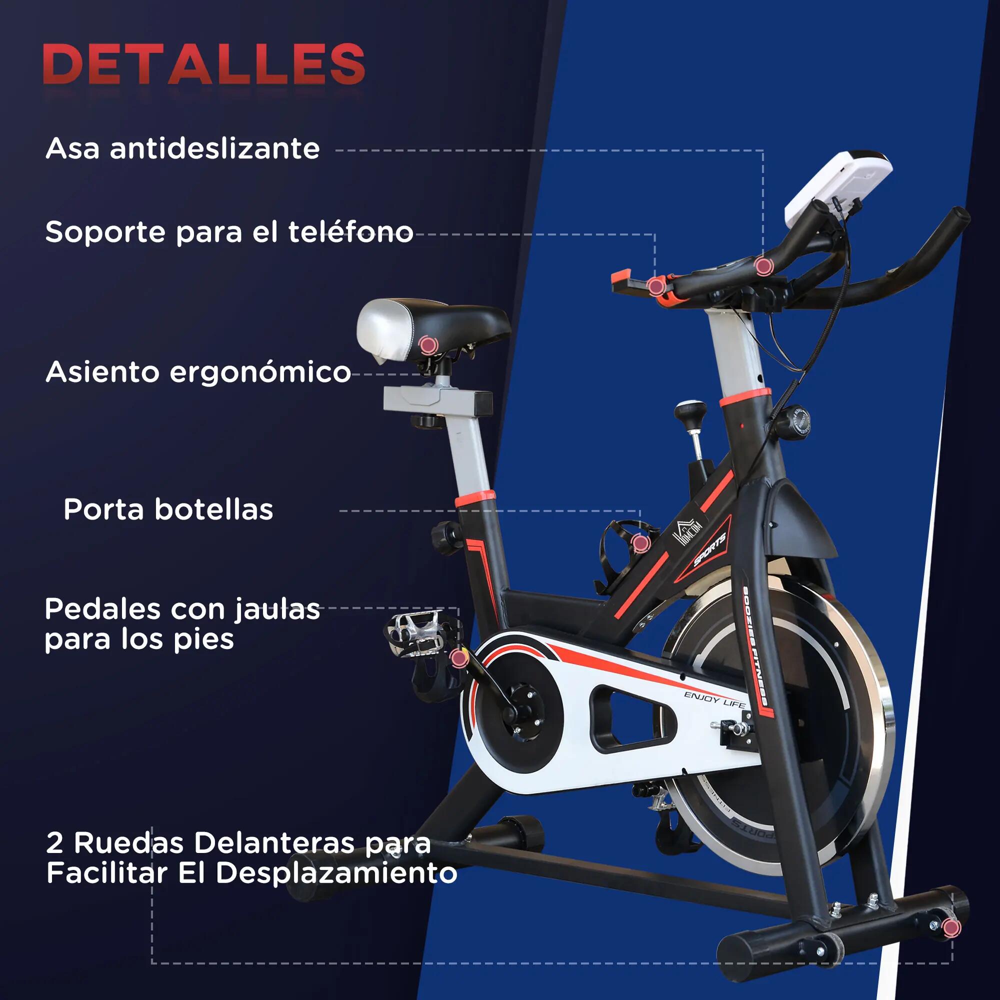 Vélo d'appartement avec volant d'inertie de 8 kg, écran LCD, moniteur de 9/9