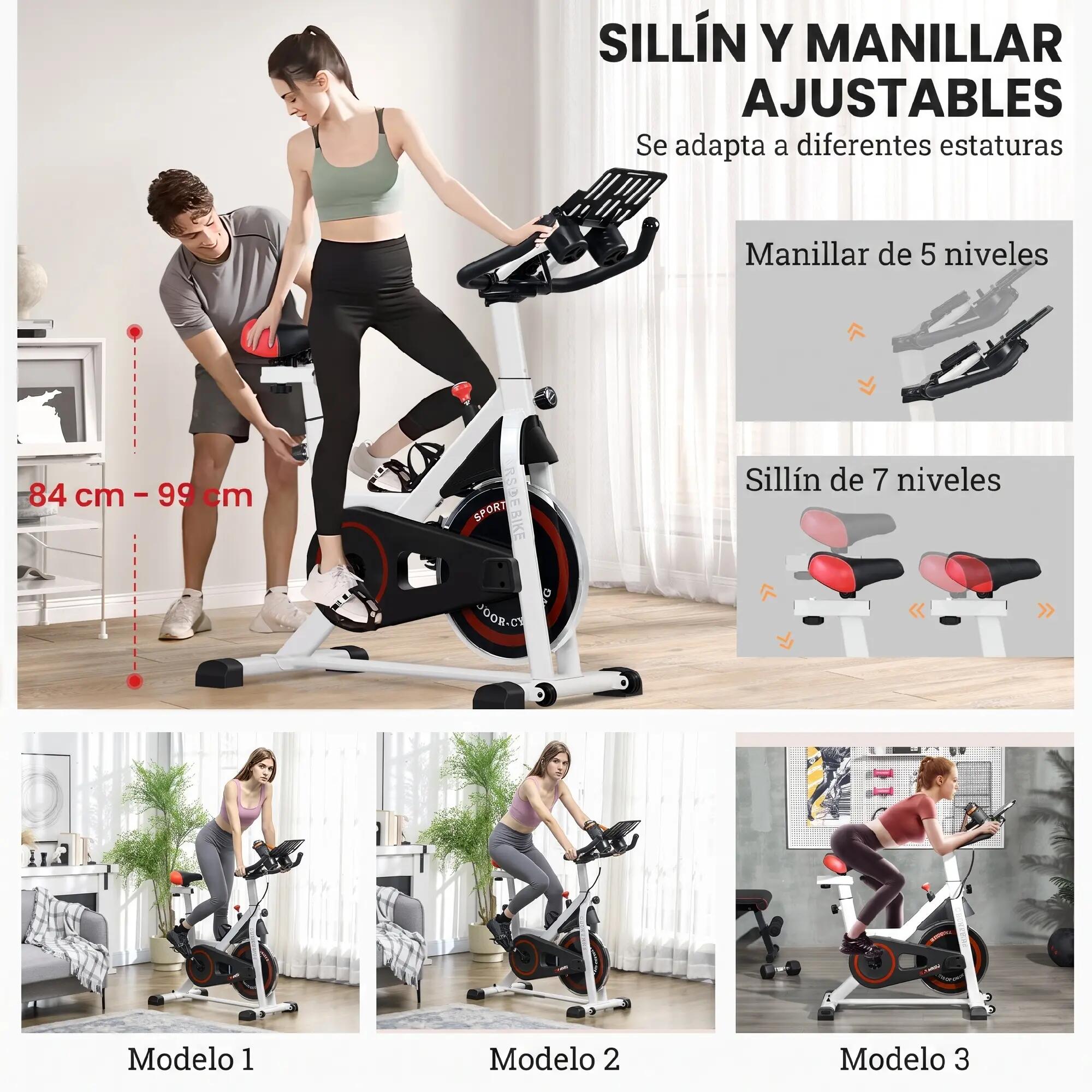 Vélo d'appartement avec résistance réglable, volant d'inertie de 8 kg, écran LCD 9/9