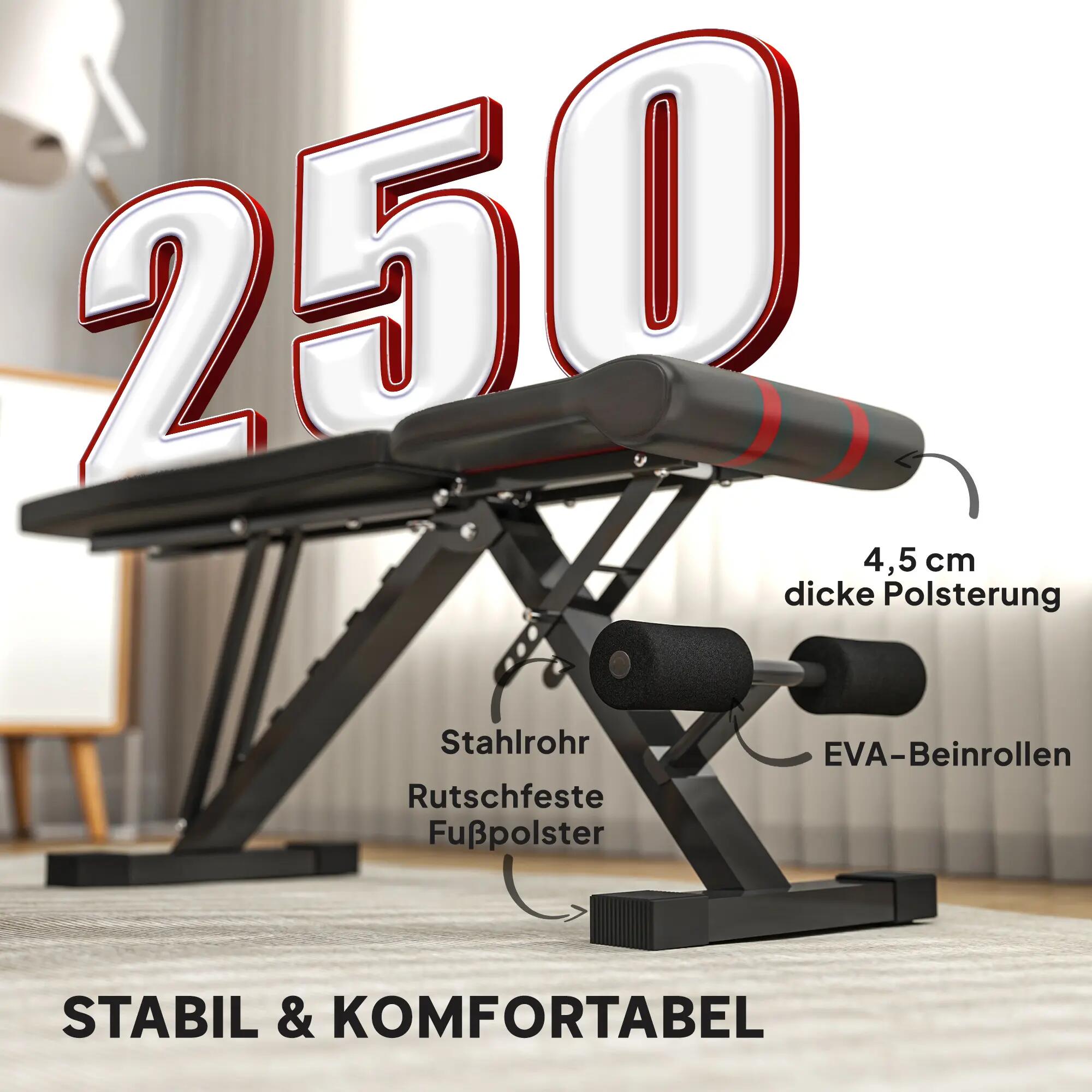 Banc de musculation pliable, dossier 6 positions, assise 4 positions, métal, 8/9
