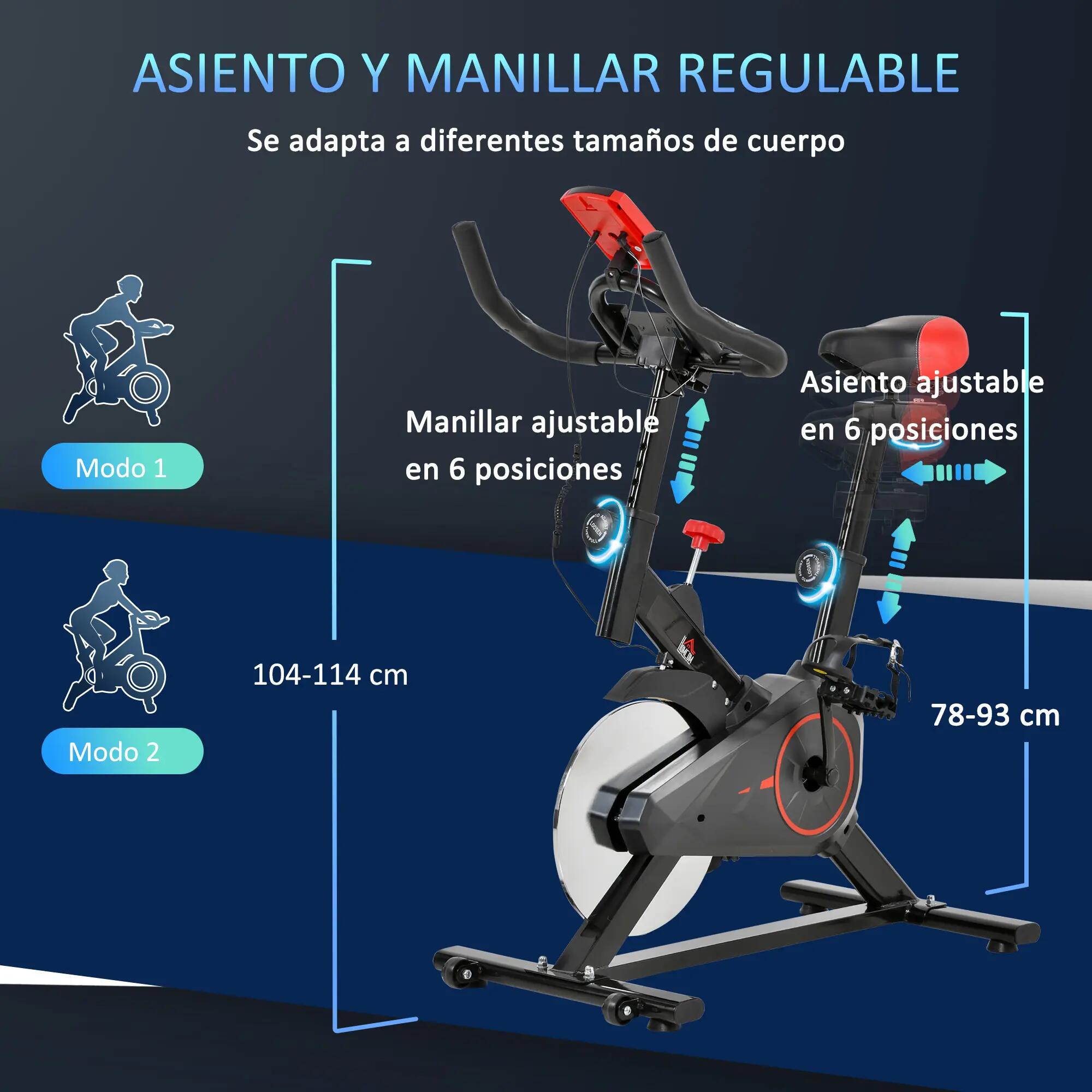 Vélo d'appartement avec écran LCD, moniteur de fréquence cardiaque 9/9