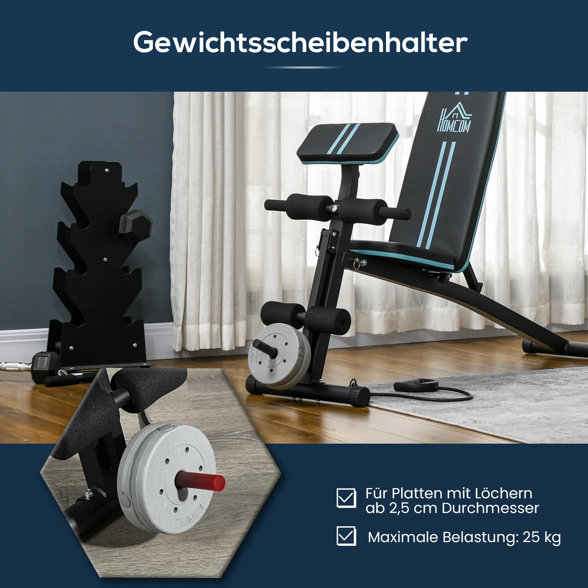 Banc de musculation pliable avec dossier réglable en 7 positions, supportant 9/9