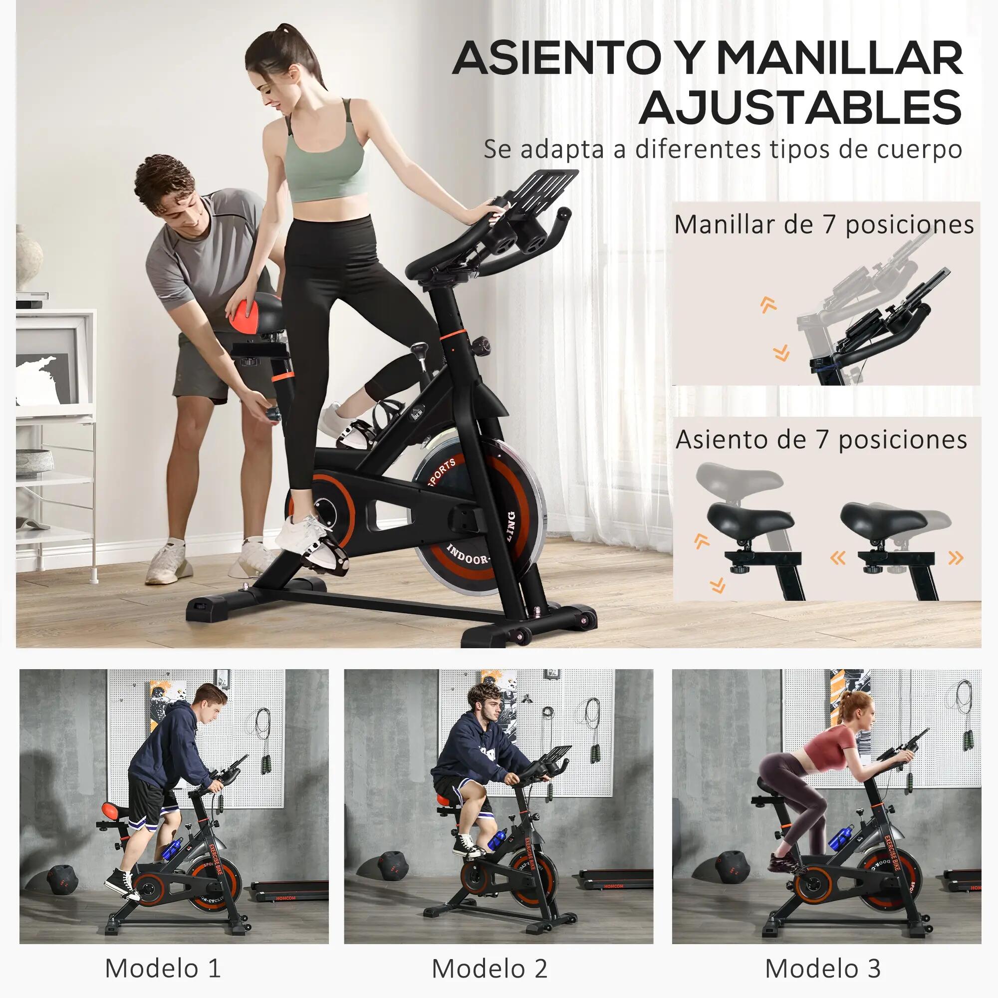 Vélo stationnaire avec résistance réglable, volant d'inertie de 8 kg, écran LCD, 9/9