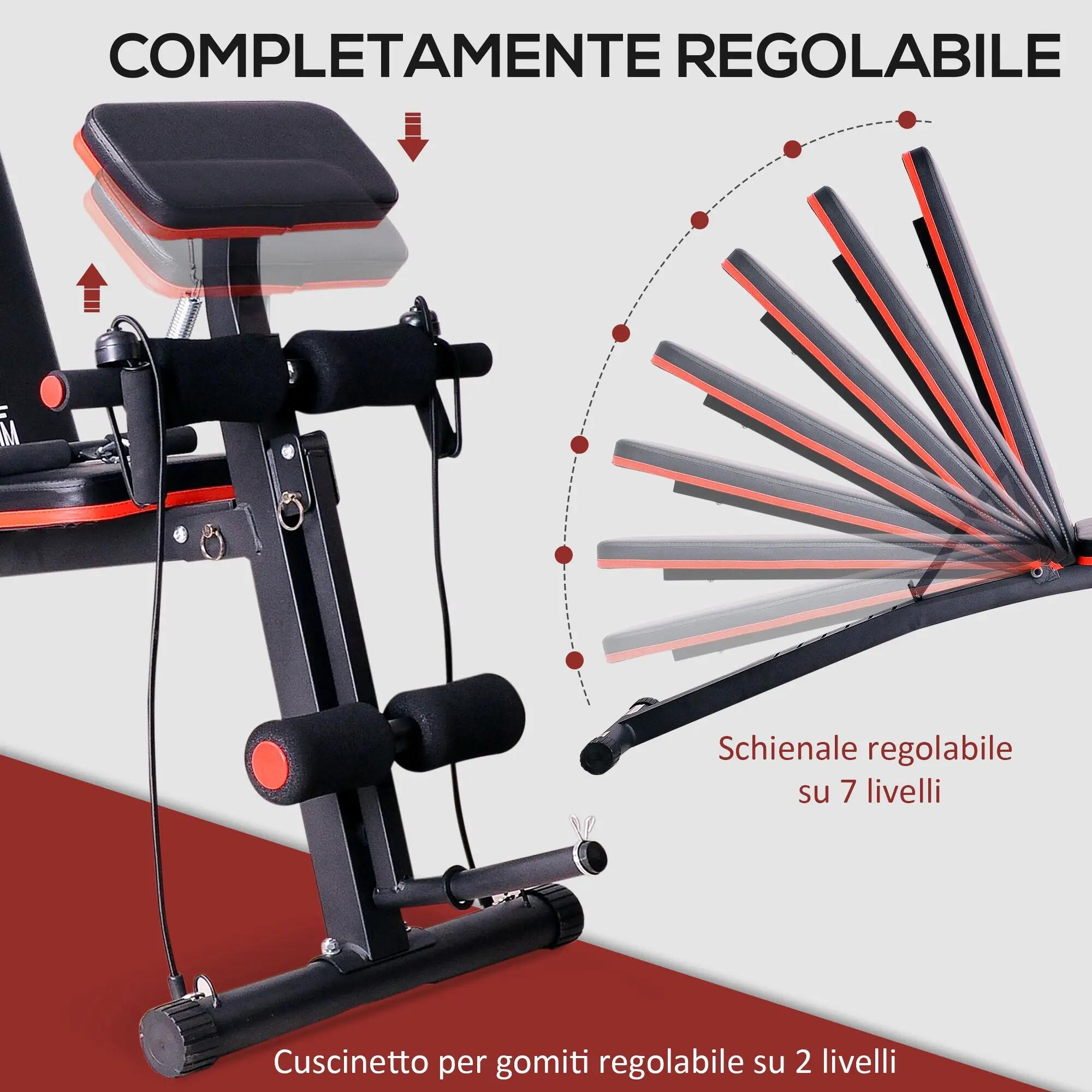 Banc de musculation pliable et multifonctionnel avec dossier inclinable à 7 8/9