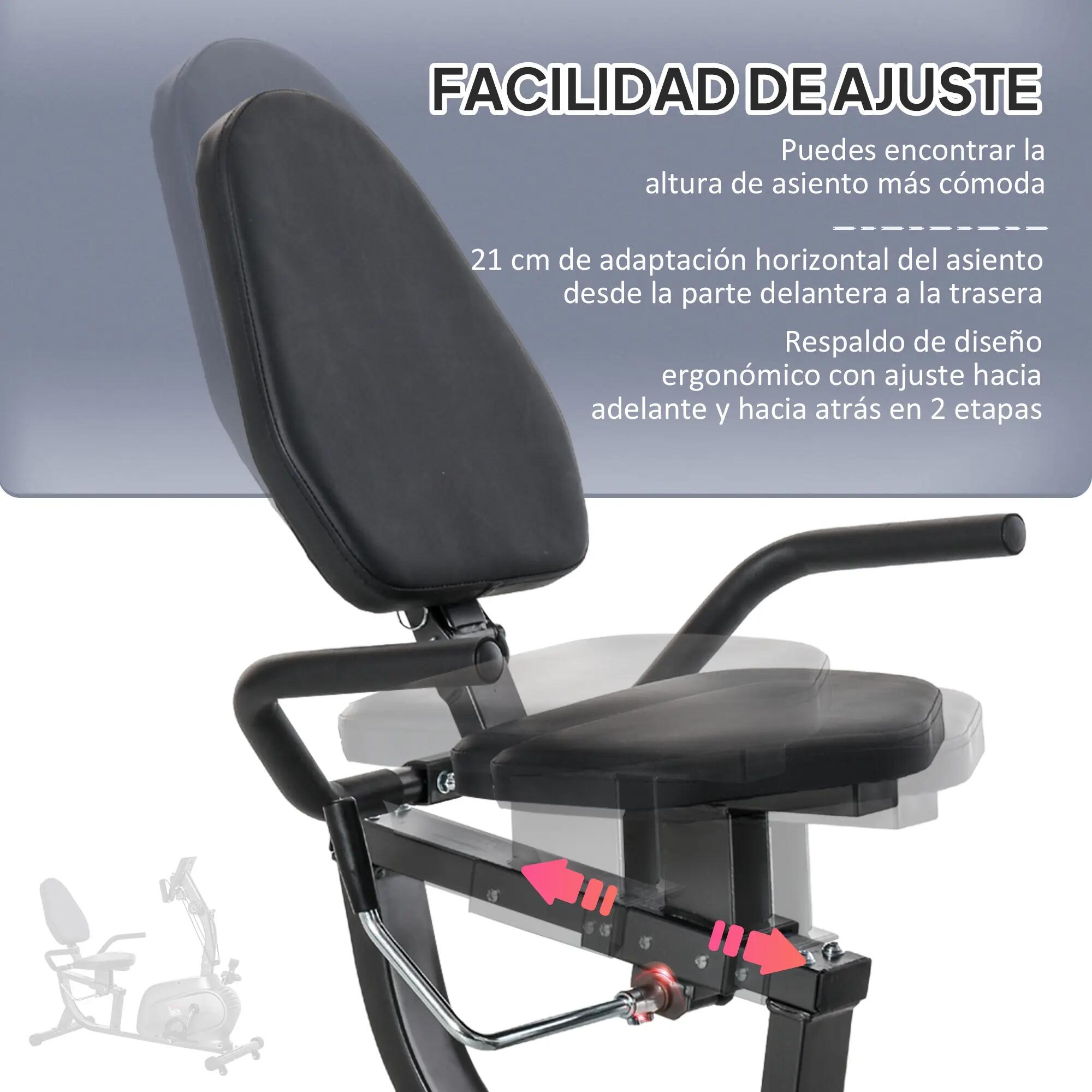 Vélo d'appartement avec dossier, 8 niveaux de résistance, volant d'inertie 8/9