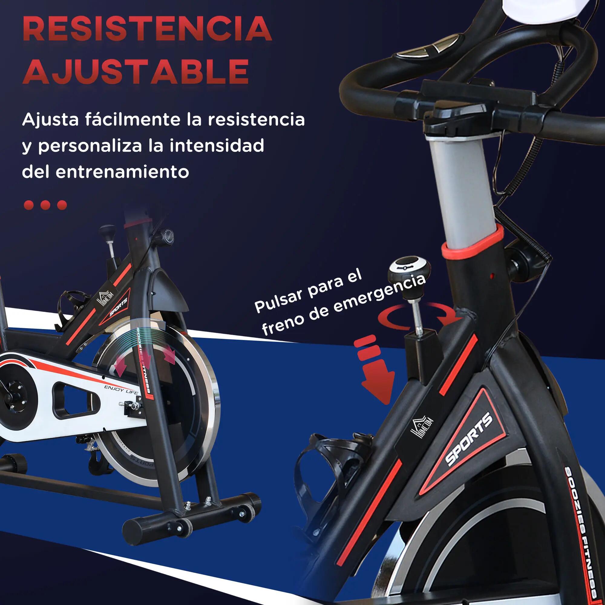 Vélo d'appartement avec volant d'inertie de 8 kg, écran LCD, moniteur de 7/9