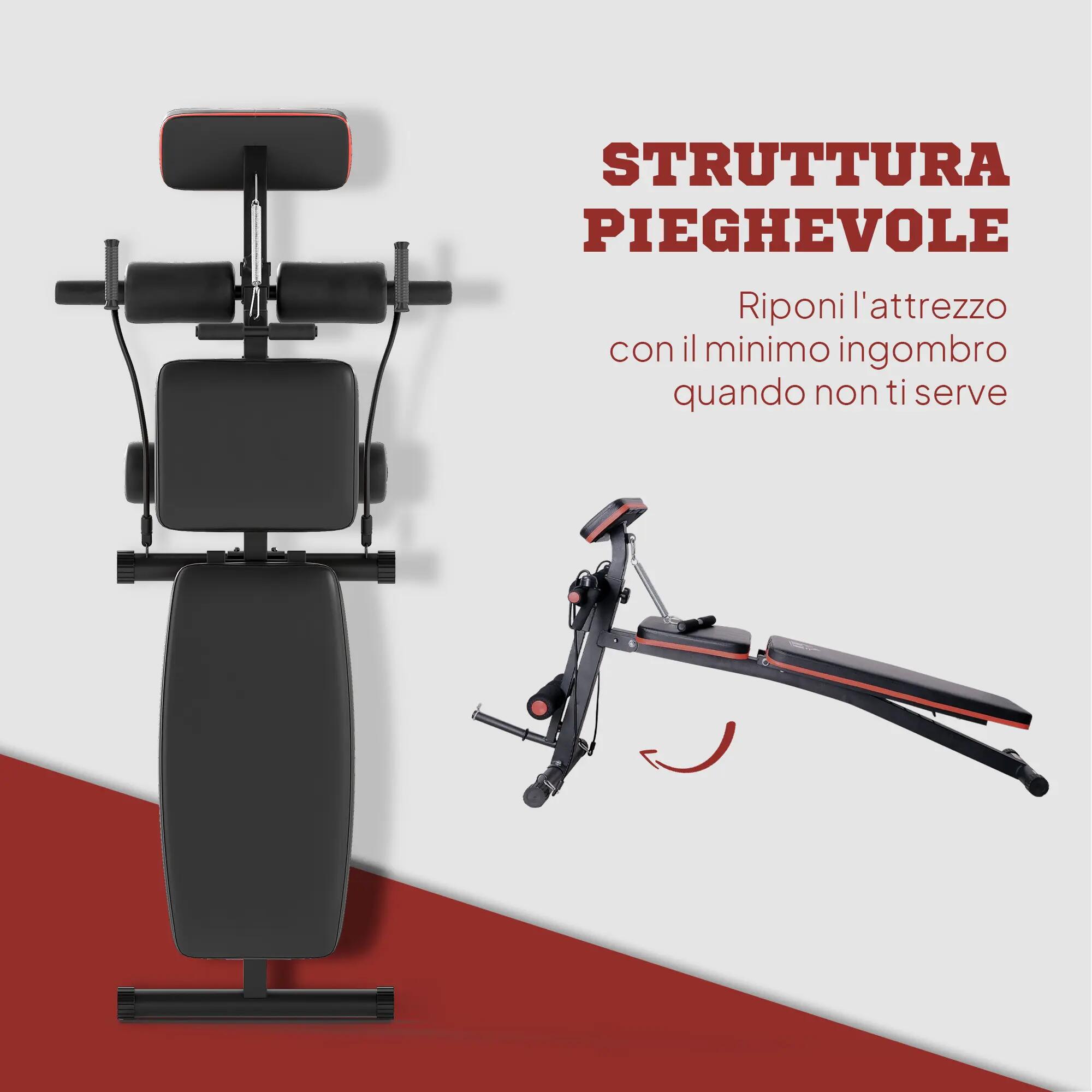 Banc de musculation pliable et multifonctionnel avec dossier inclinable à 7 7/9